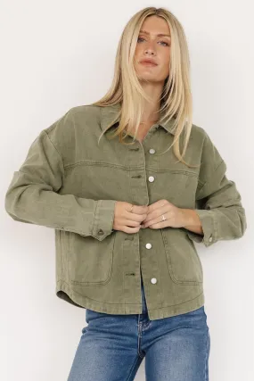 Vegan Safe Non Restrictive Silhouette Finn Lightweight Jacket | Olive