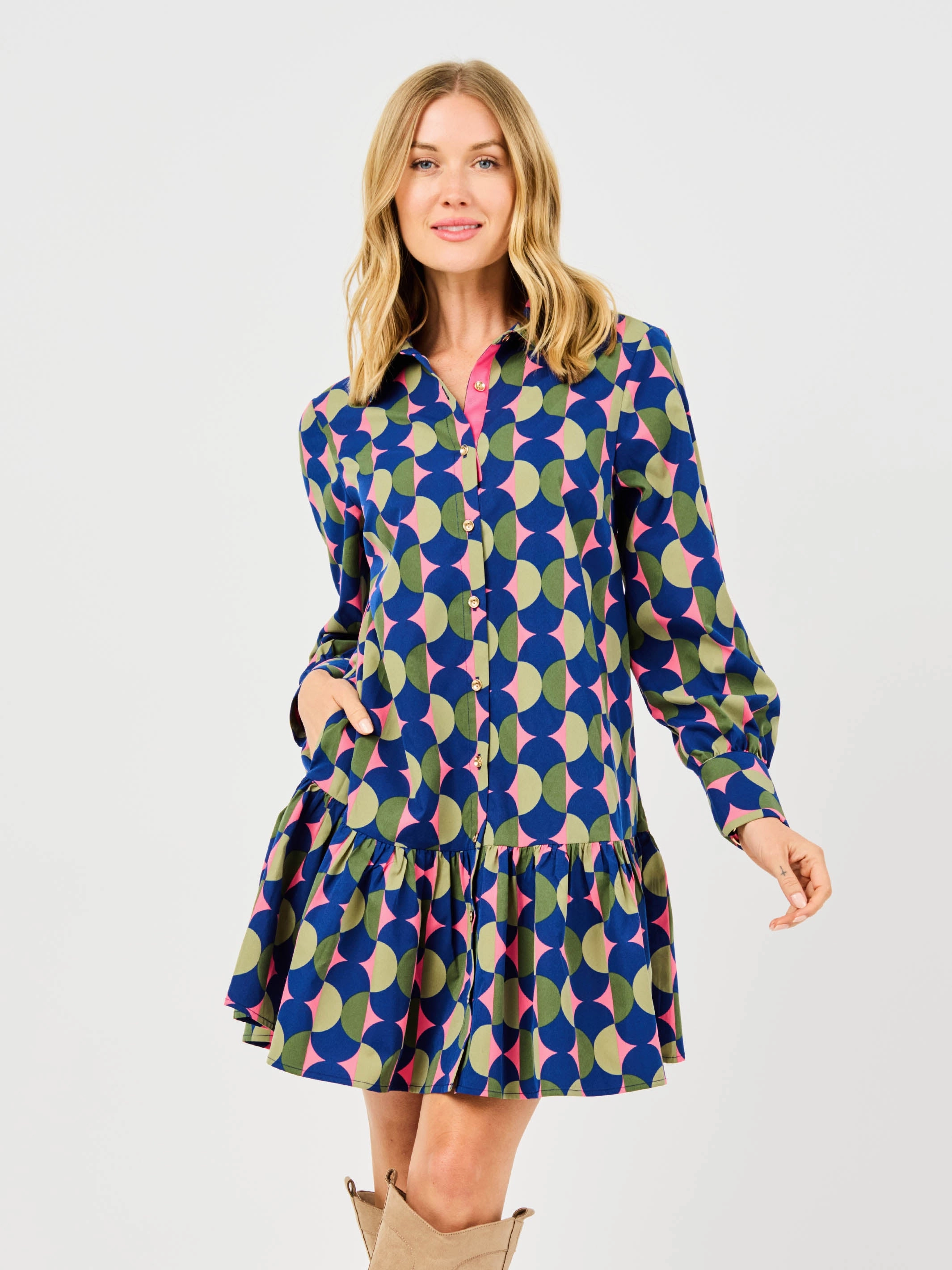 Fiona Dress | Polka Dot Pops Perfectly Tailored