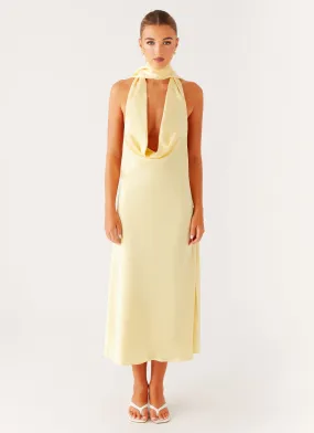 Sonny Midi Dress - Yellow Airy Silk