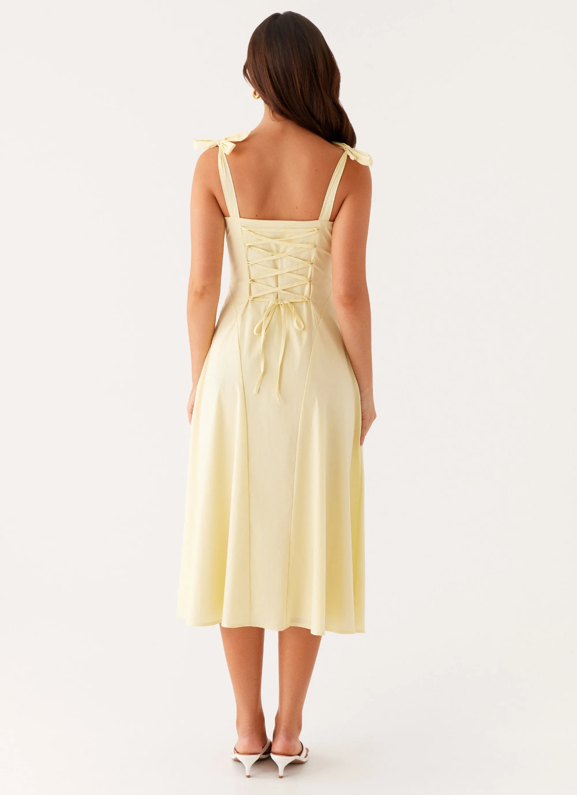 Adela Midi Dress - Yellow Work Ease Photo Light