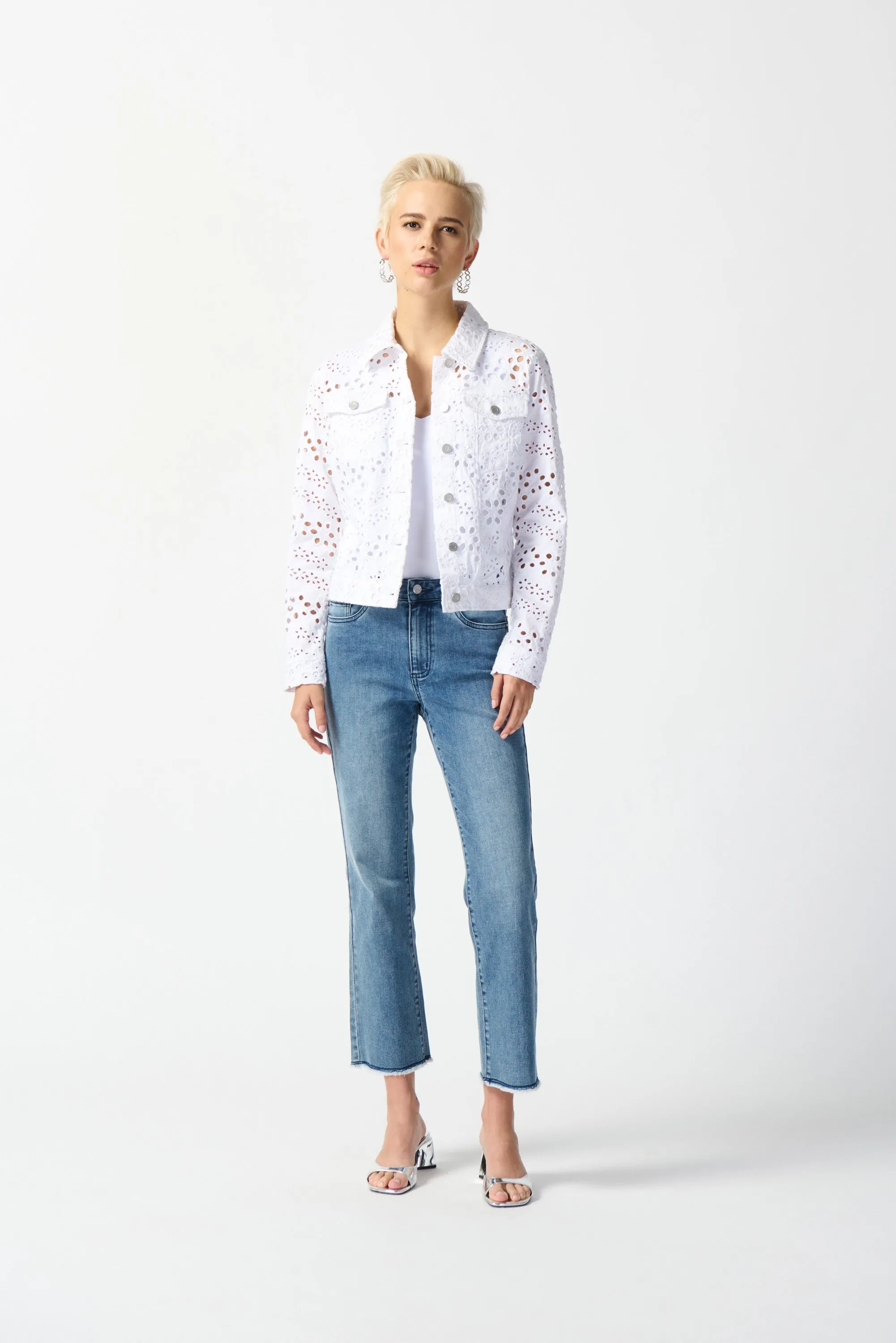 EcoFriendly Dye Joseph Ribkoff - 242918 Broderie Denim Jacket