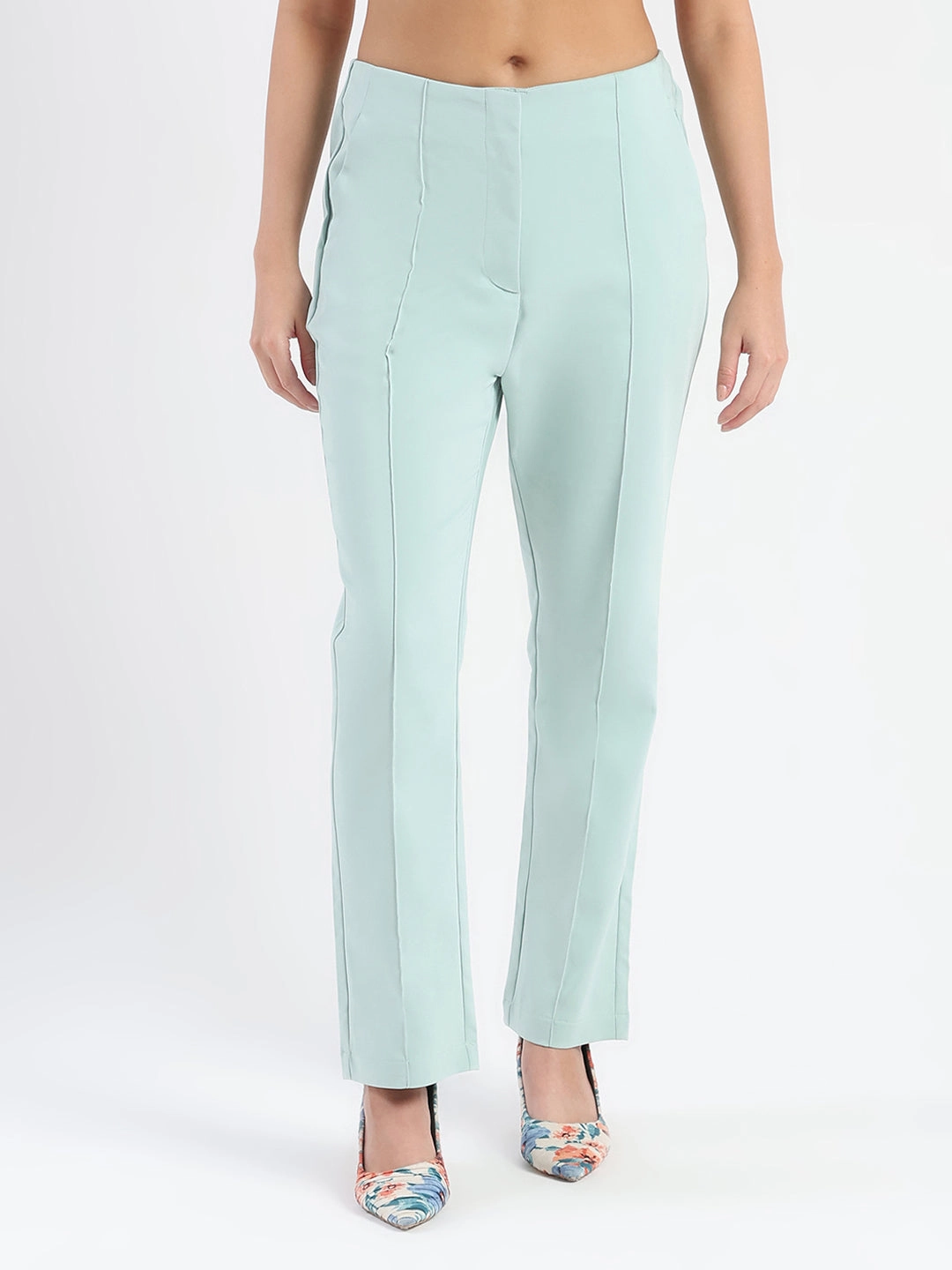 Low Profile Stay Dry Madame Alex Front Pintuck Detailed Mint Green Trousers