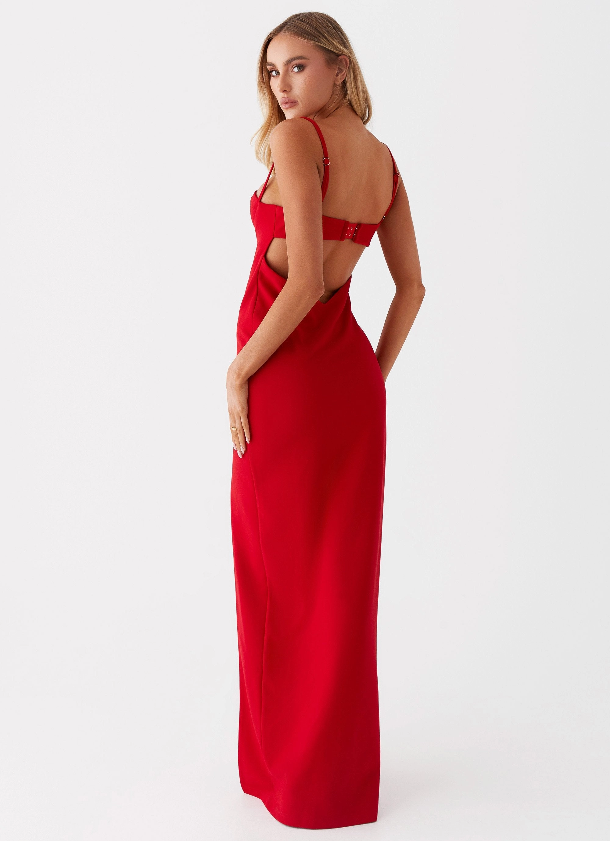 Stefanie Maxi Dress - Red Perfect For Any Occasion Semi Fit