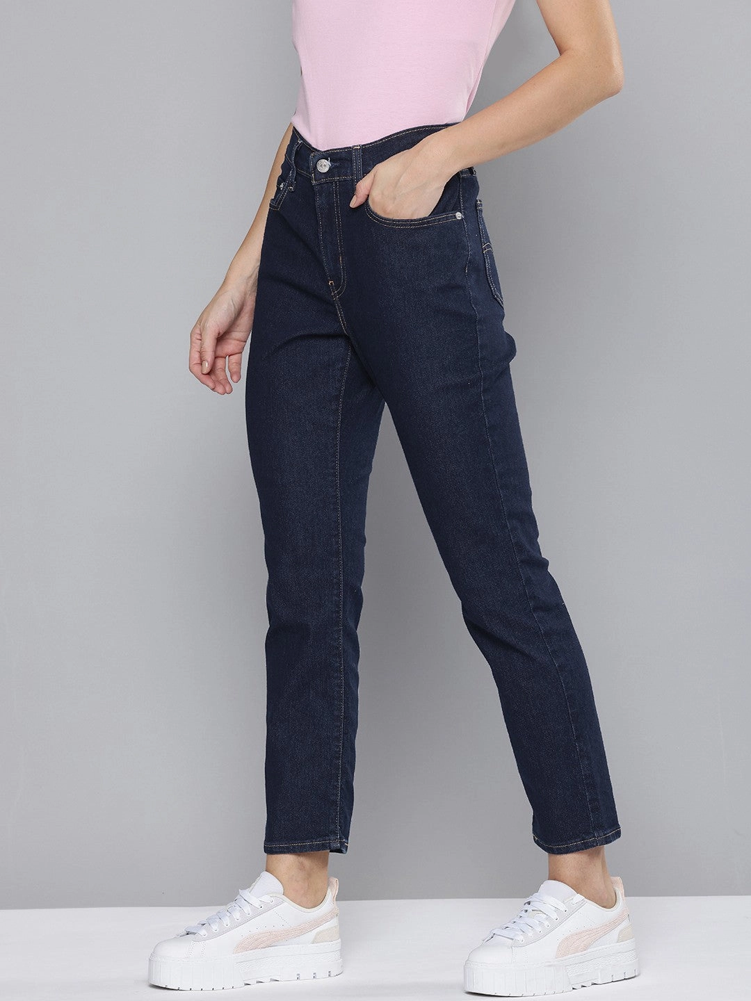 Women's 724 Blue Straight Fit High Rise Jeans All Time Fit