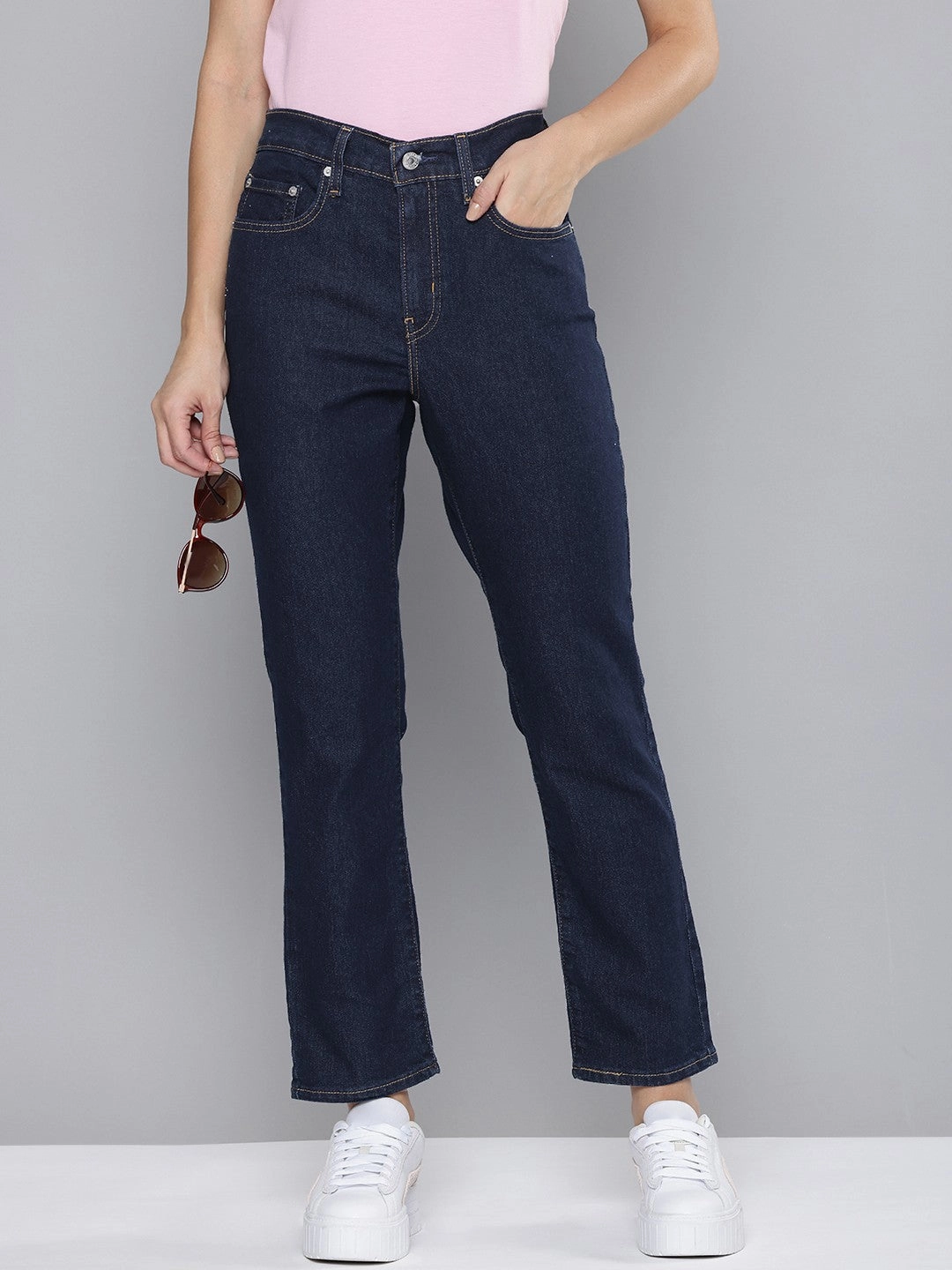 All Season Style Women's 724 Blue Straight Fit High Rise Jeans