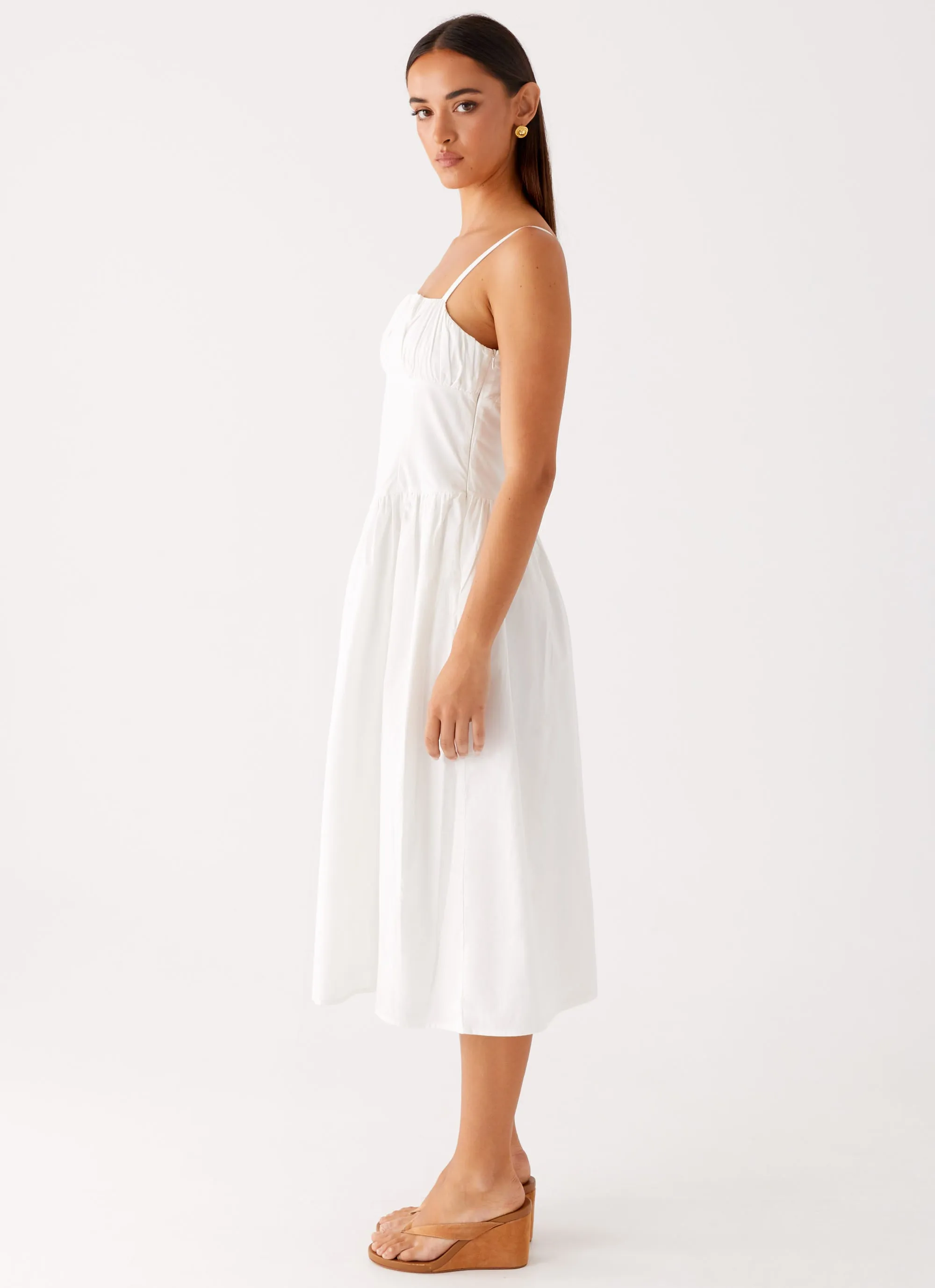 Phillipa Midi Dress - White Mood Glow