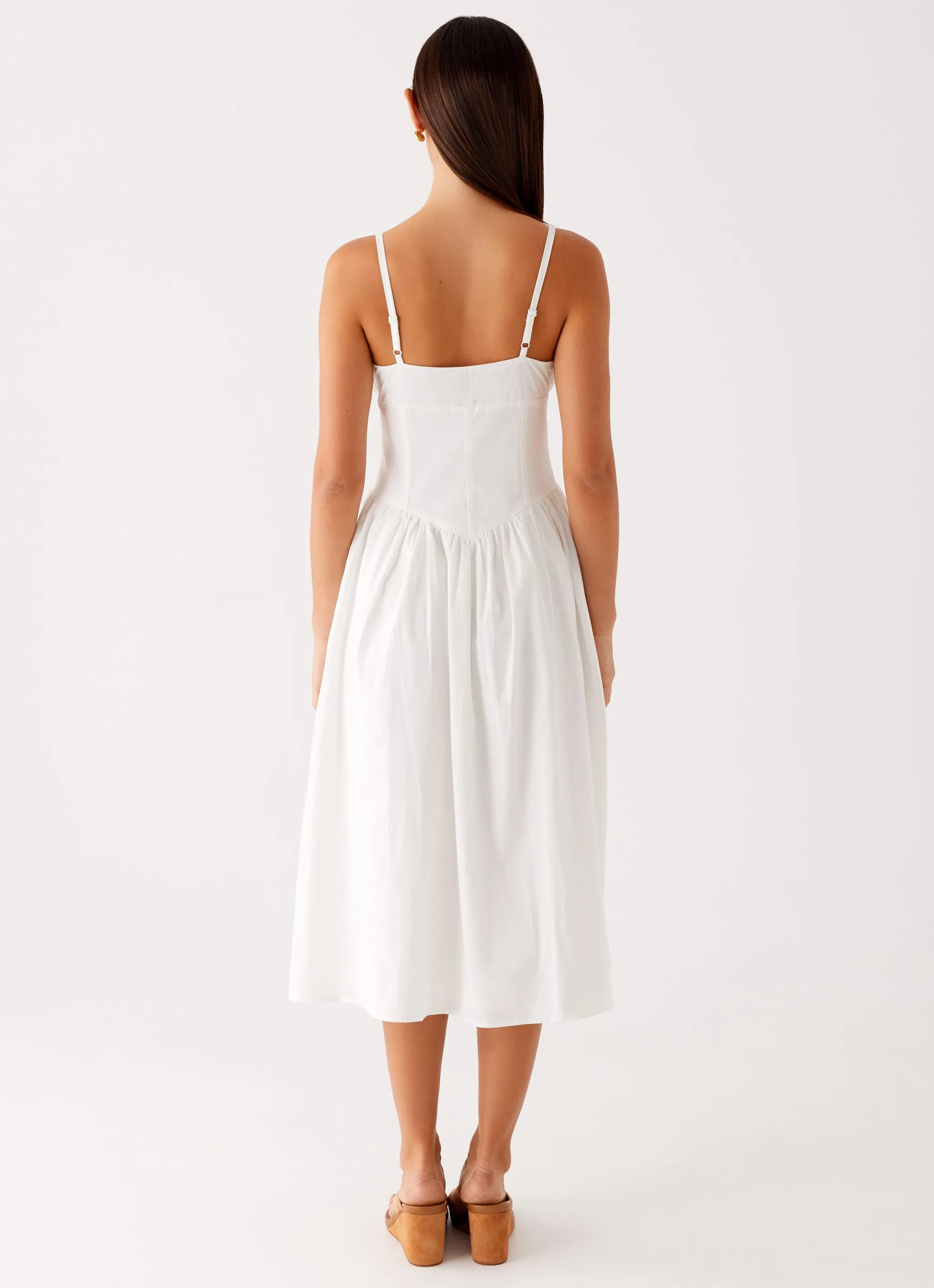 Phillipa Midi Dress - White Easy Pairing