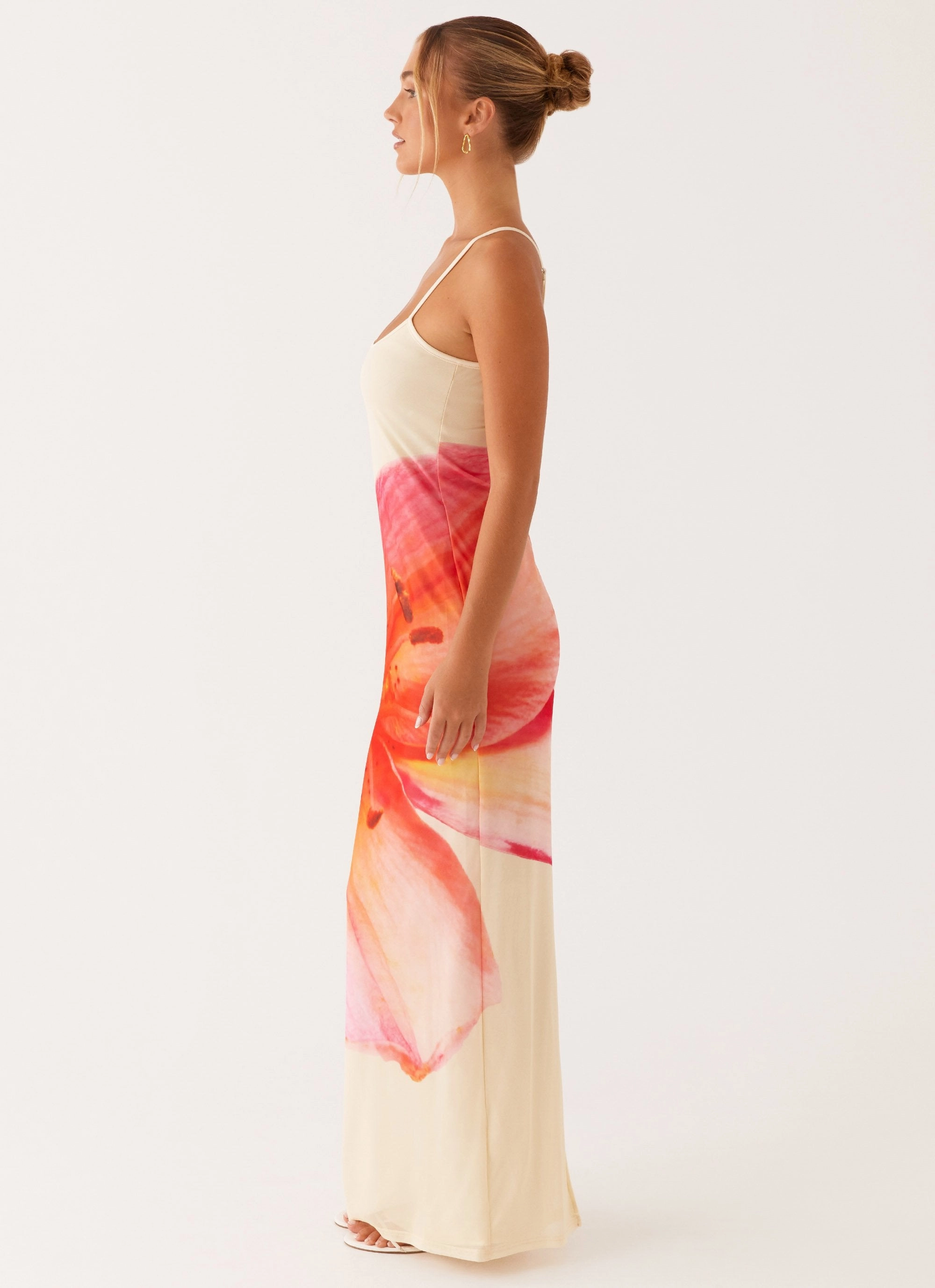 Vibrant evening gown Bad News Mesh Maxi Dress - Yellow Floral