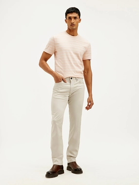 Stretch Waist Men's Redloop Off White Slim Fit Trousers