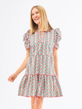 Adelyn Dress | Honey Vines Coral Delicate Edge Bold colors