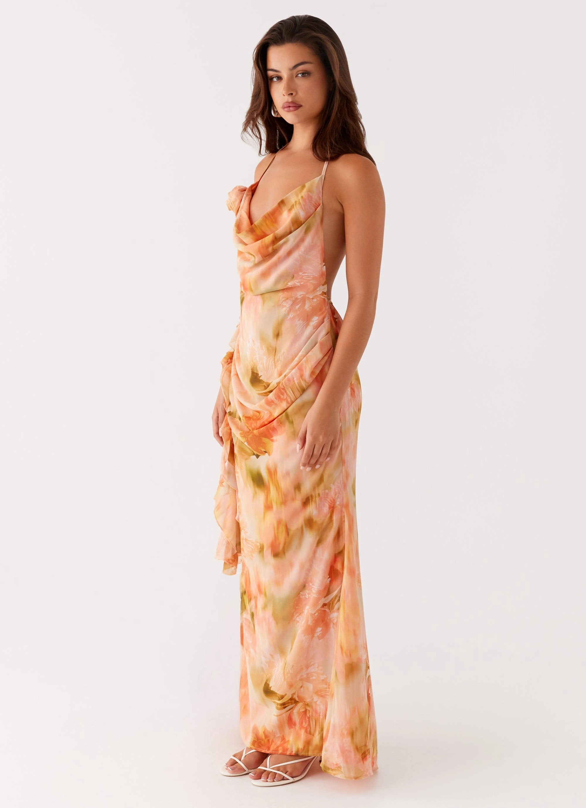 Urban Look Diedre Rose Strappy Maxi Dress - Sunset Floral