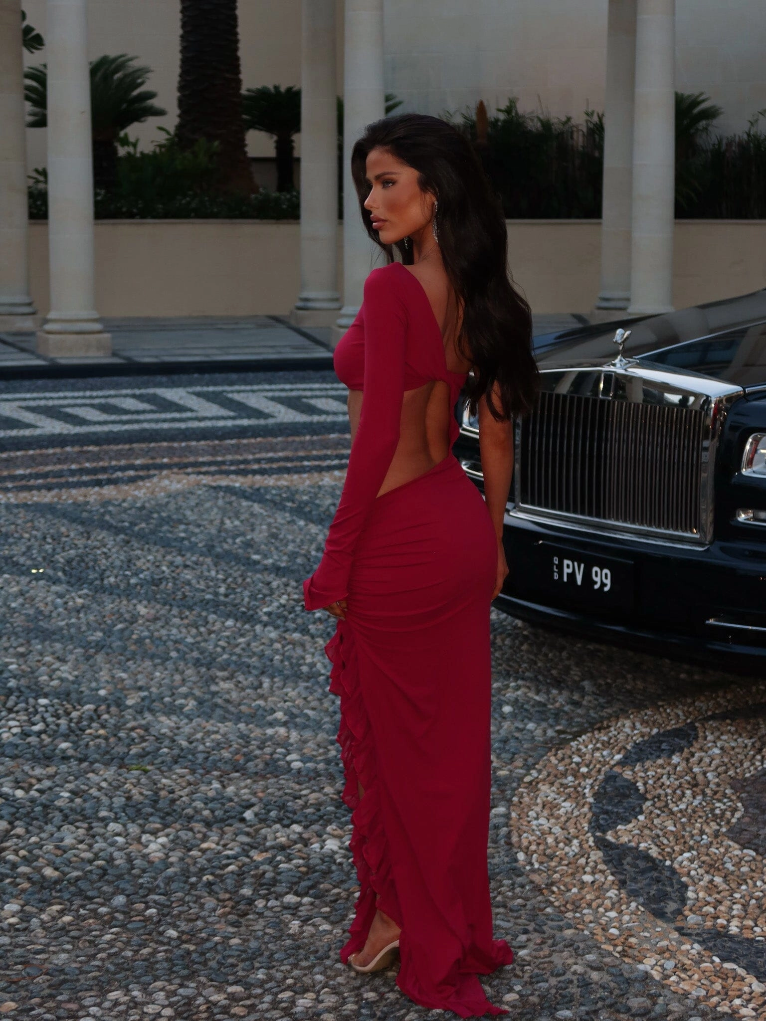 ELYSIA MAXI DRESS BURGUNDY Modern Fit