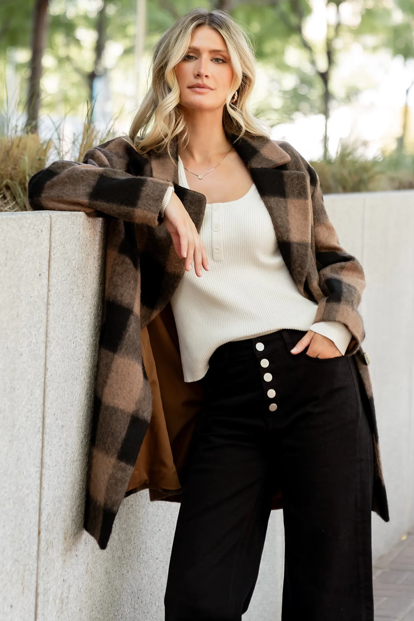 Kirsti Coat | Black   Camel Soft Layers Convertible Features