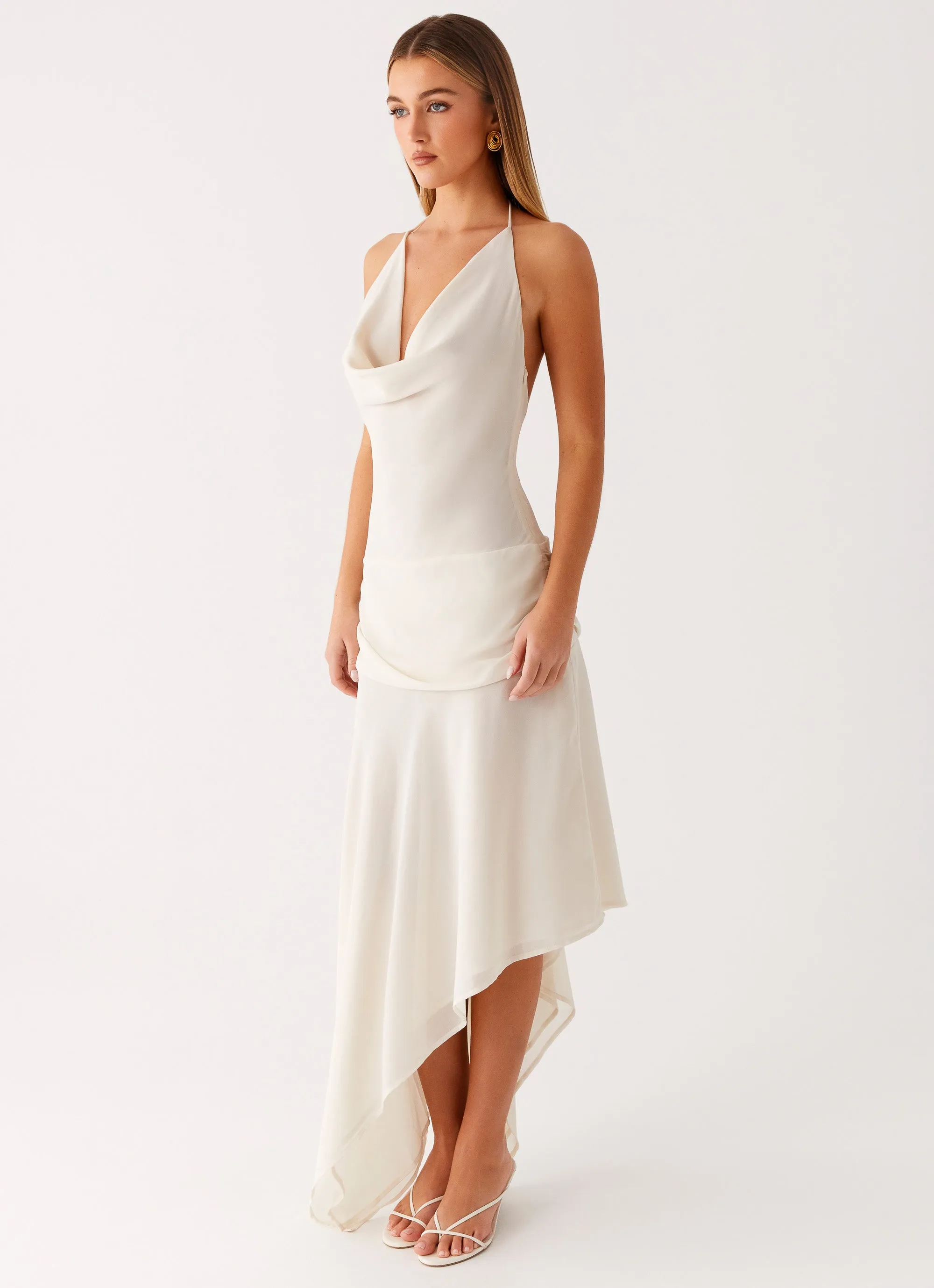 Nyra Midi Dress - Cream Chic Balance
