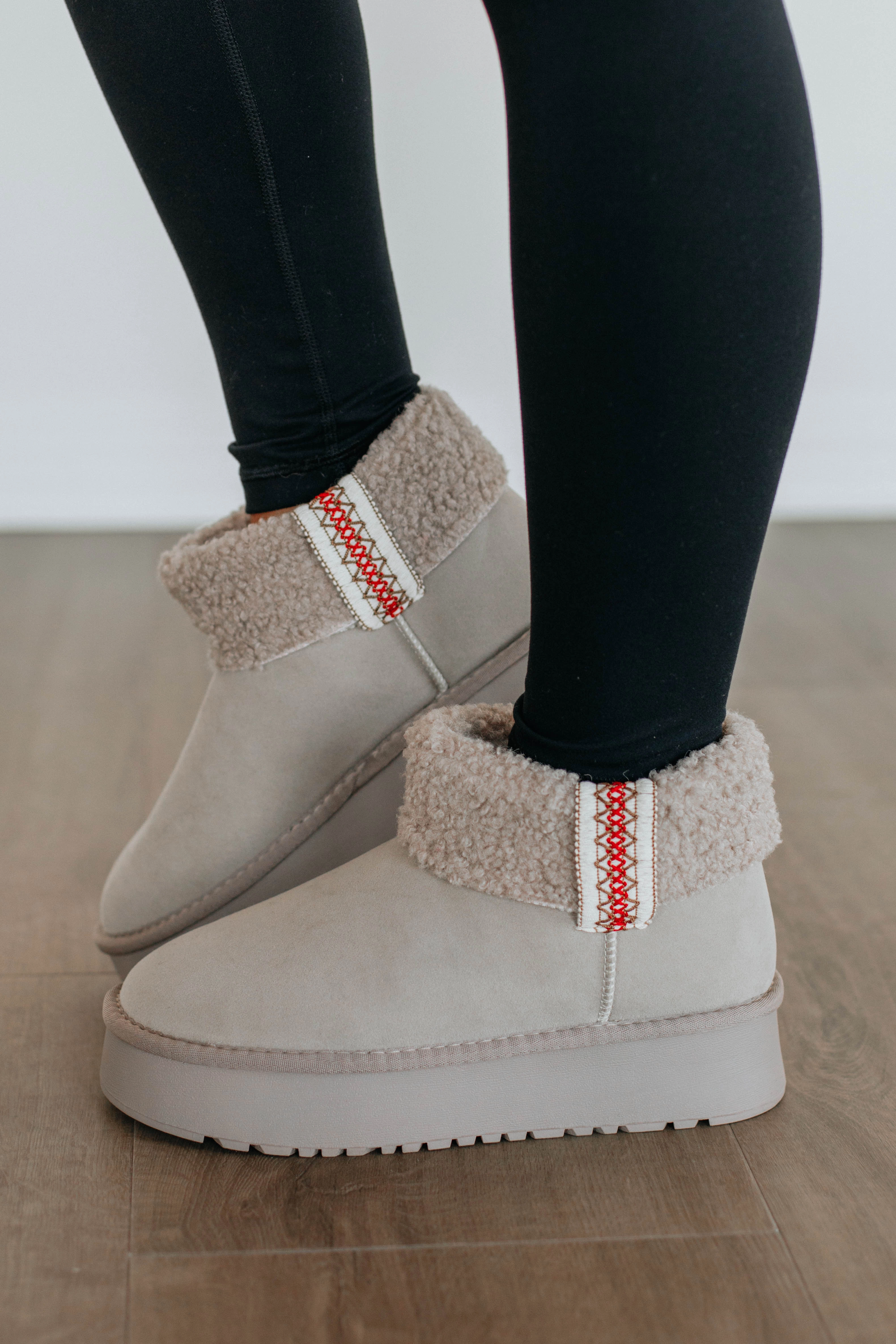 Baby It's Cold Outside Boots - Light Grey Soft Material