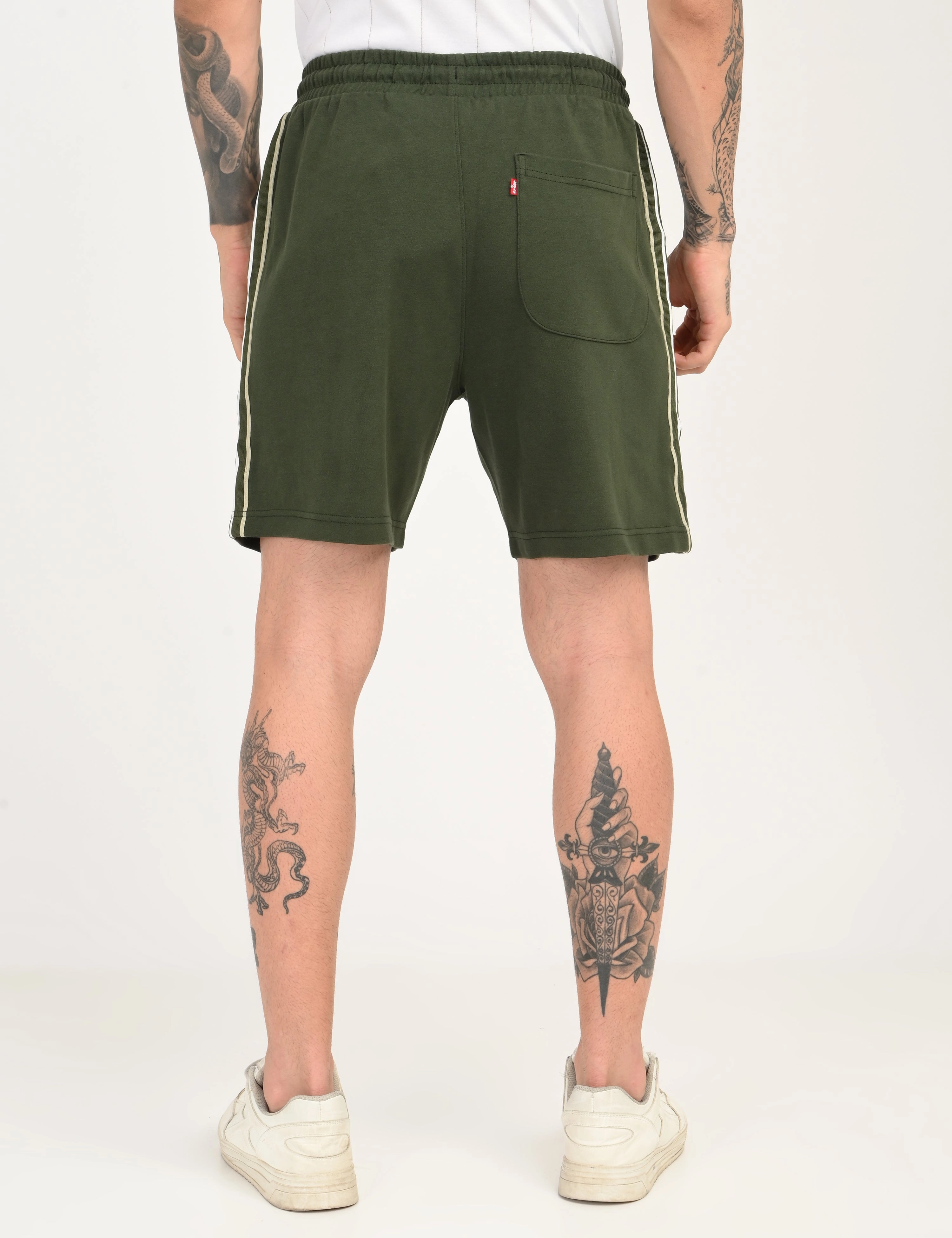 Men's Dark Green Regular Fit Shorts Cool Basic Relaxed Fit Design