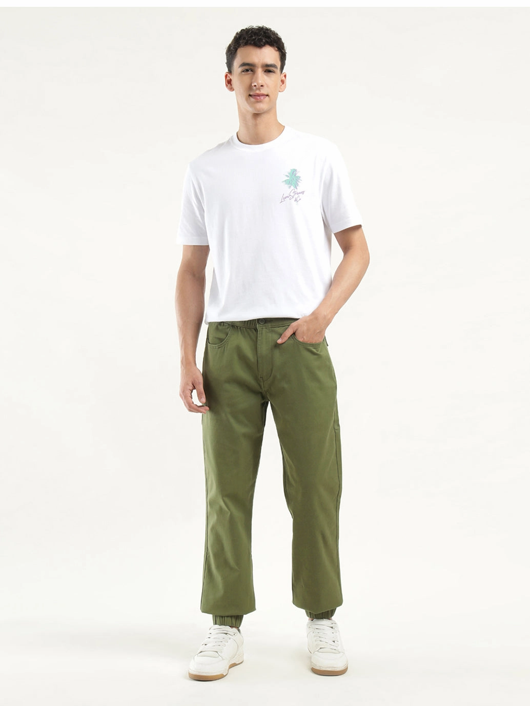 Bonded Seam Technology LightweightWeave Men's Olive Regular Fit Jogger Trousers