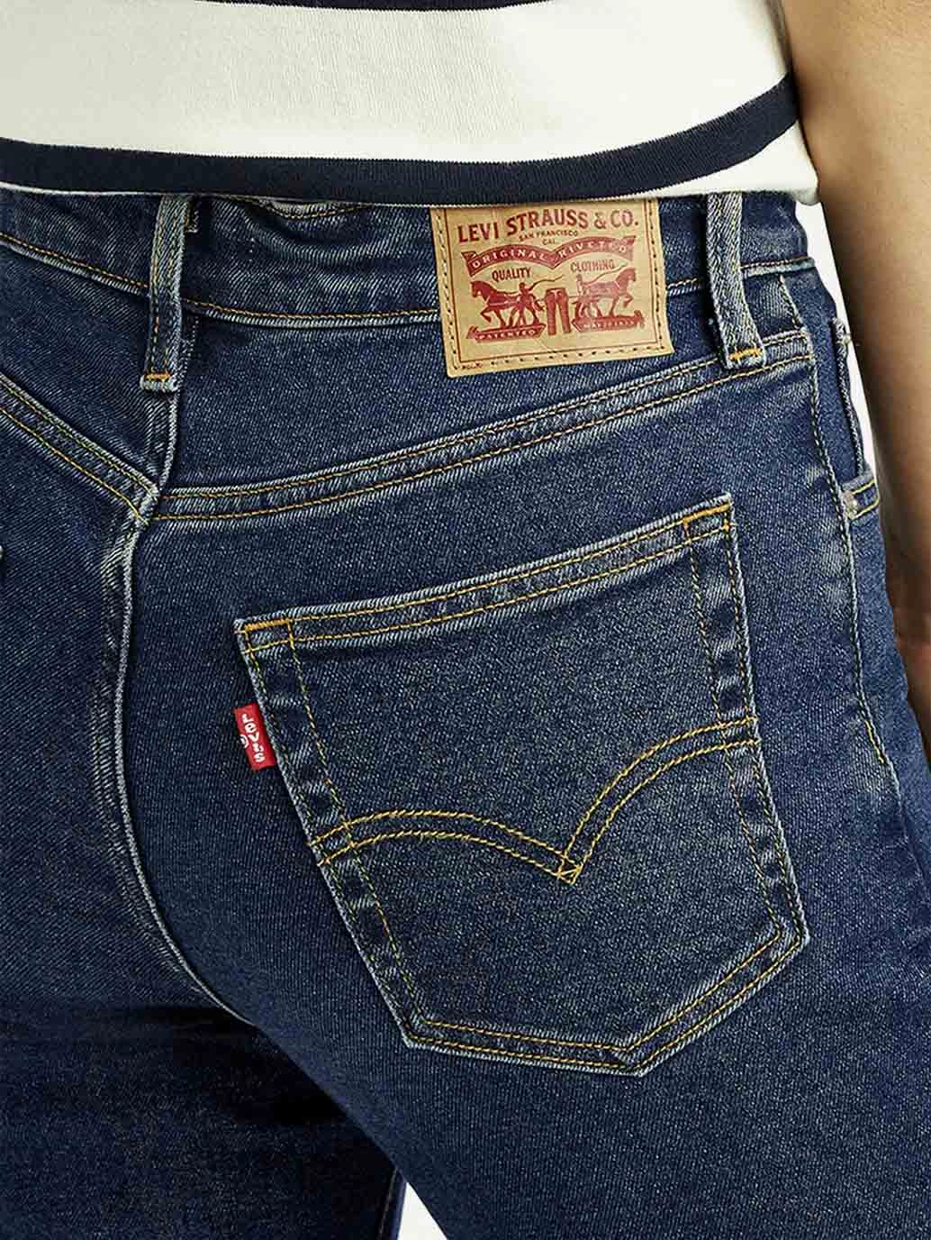 Women's 726 Dark Blue Slim Flared Fit High Rise Jeans Casual Friday Urban Explorer