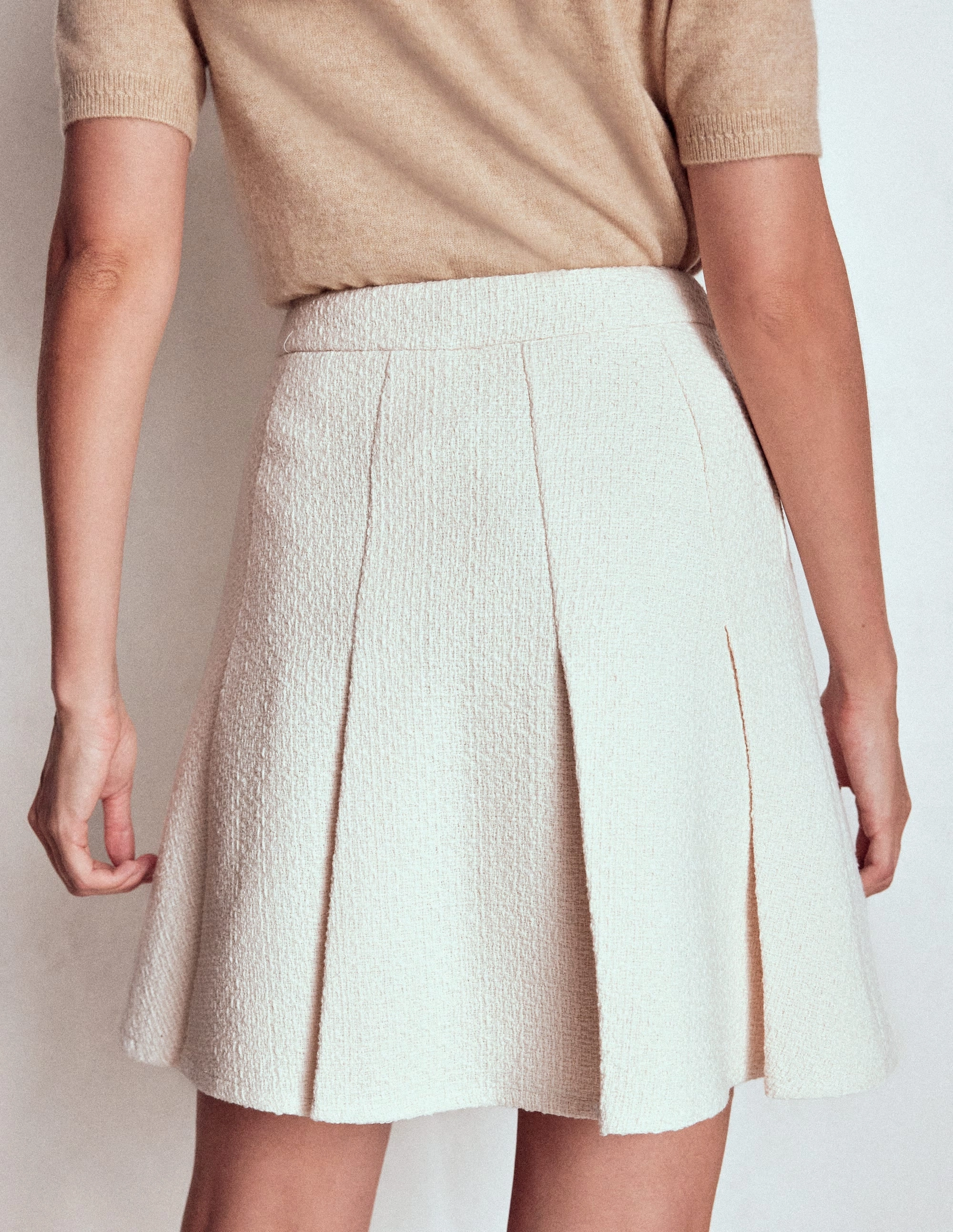 City Style Day Ready Flippy Textured Skirt-White