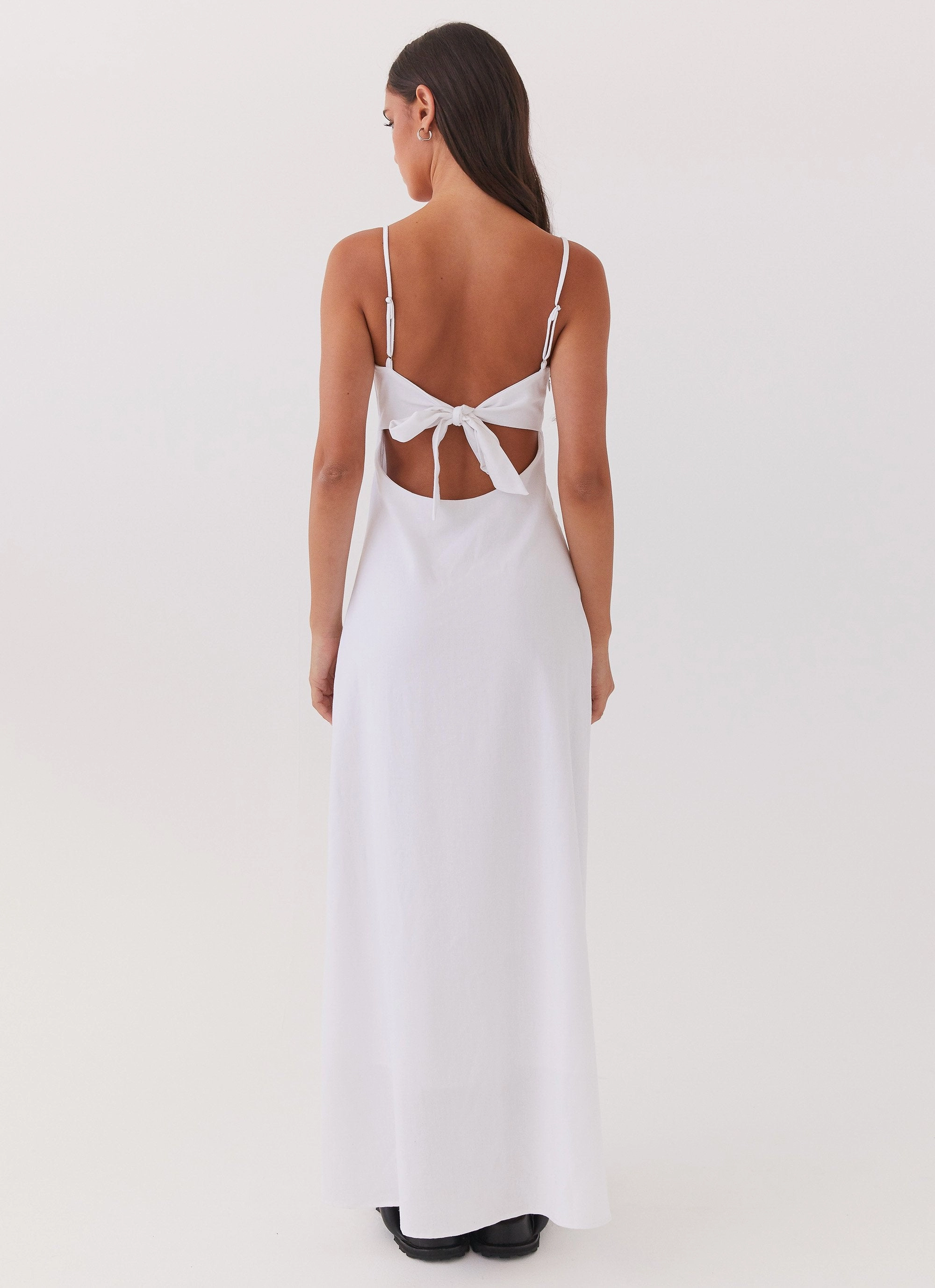 Flora Linen Maxi Dress - White Edgy Twist