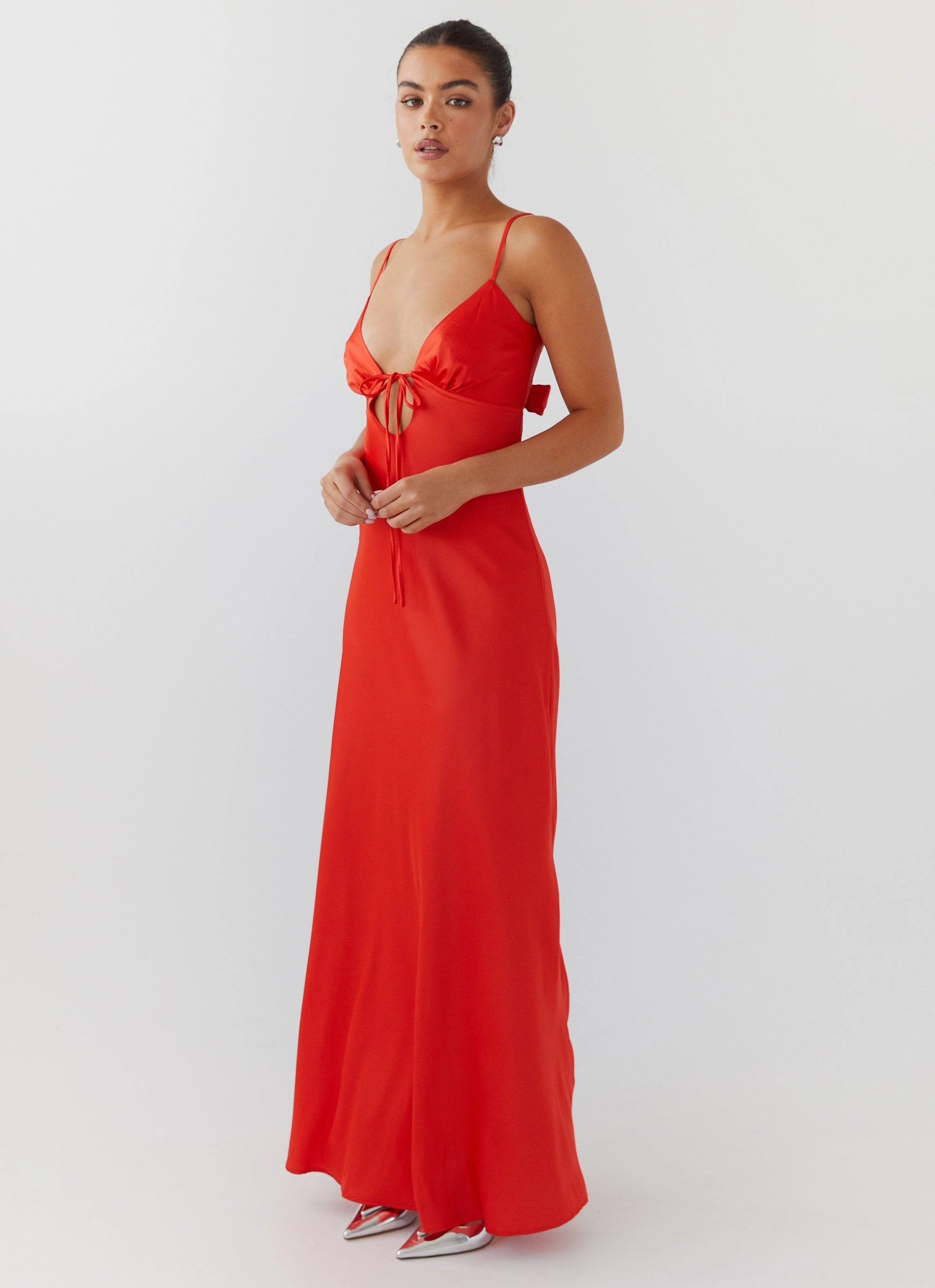 Flora Satin Maxi Dress - Citrus Street Flex Edgy Look