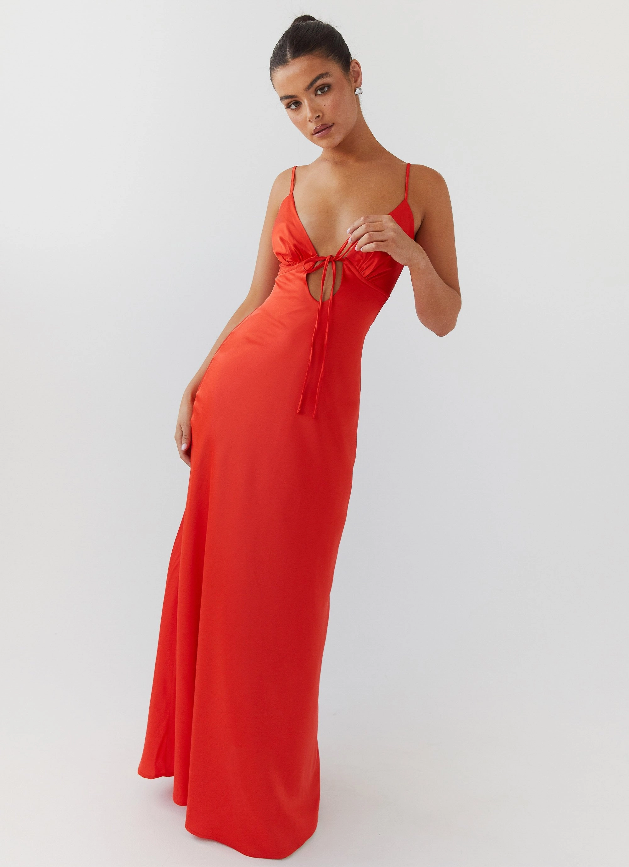 Relaxed Line Flora Satin Maxi Dress - Citrus