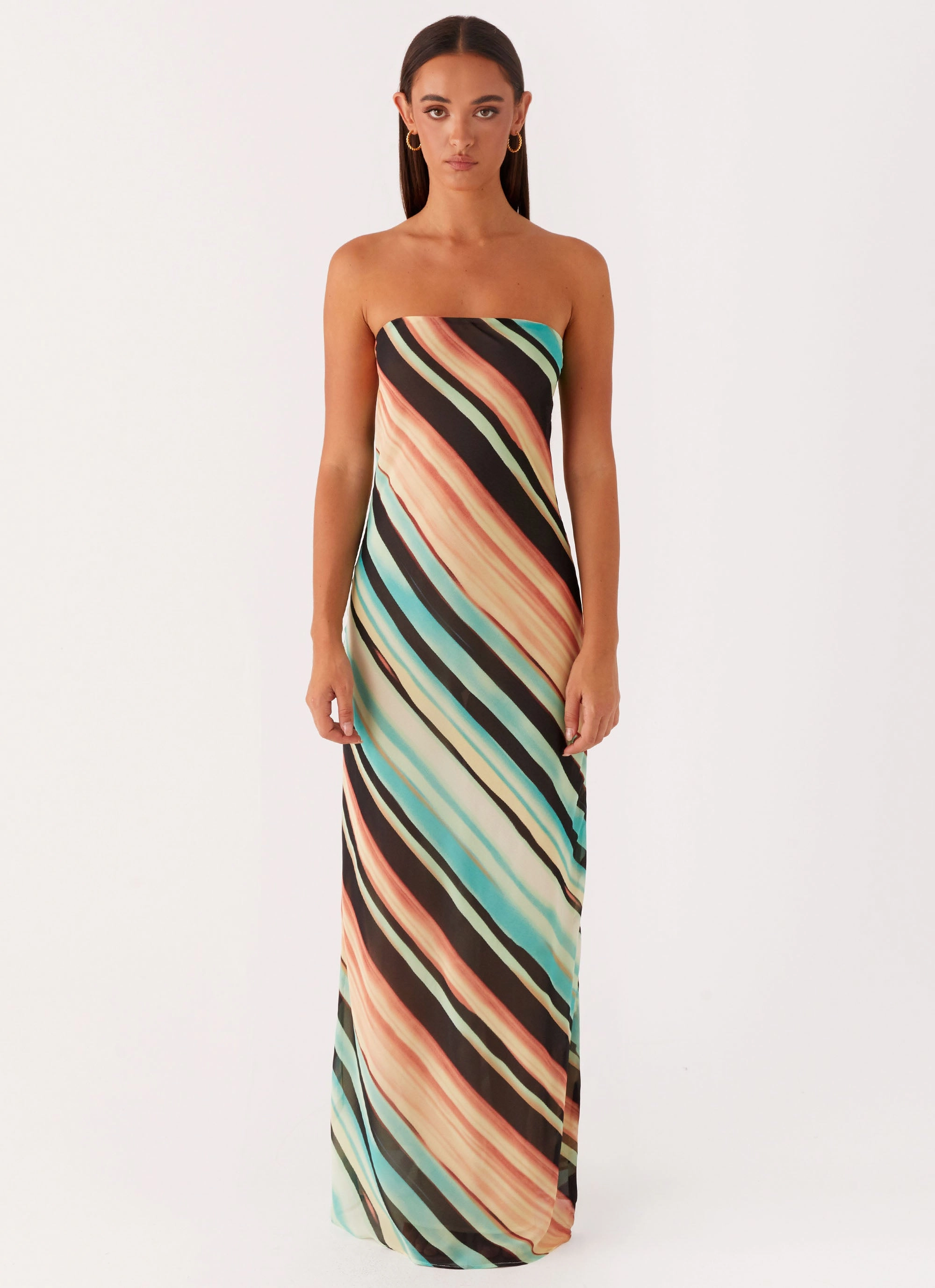 Silk-Blend Como Maxi Dress - Stripe
