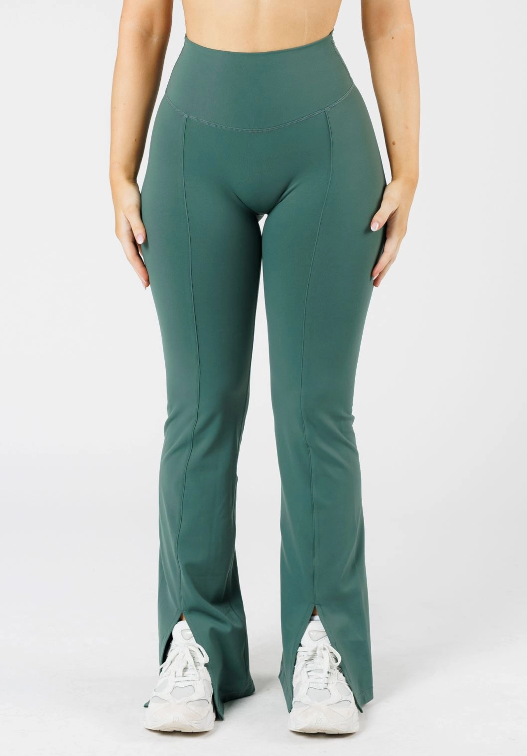 FormLux Front Slit Sculptseam? Plus Flare Legging 32" Pine Work Commute Budget Friendly