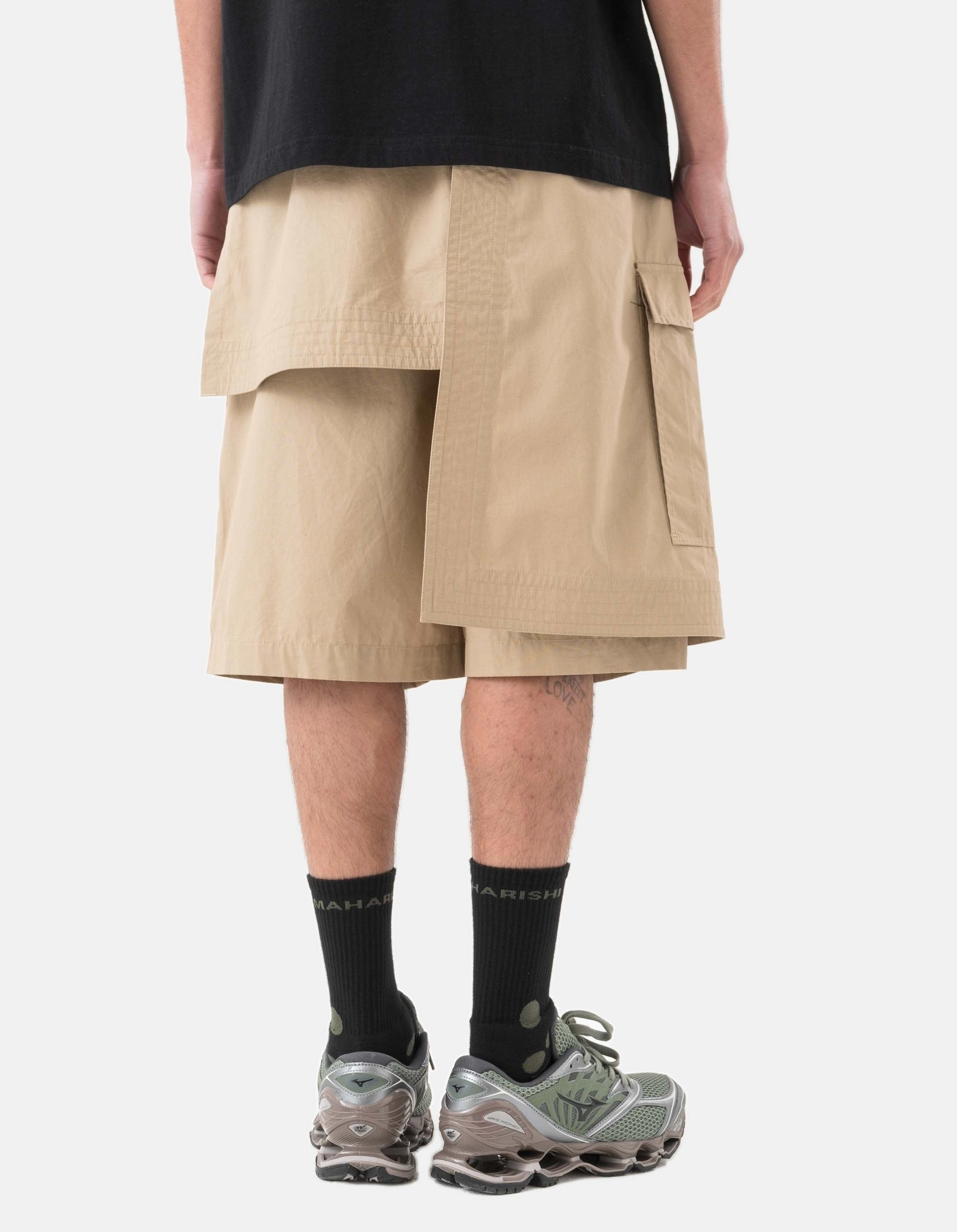 Durable Hemming Breathable Design 6056 Asym Hakama Shorts Sand
