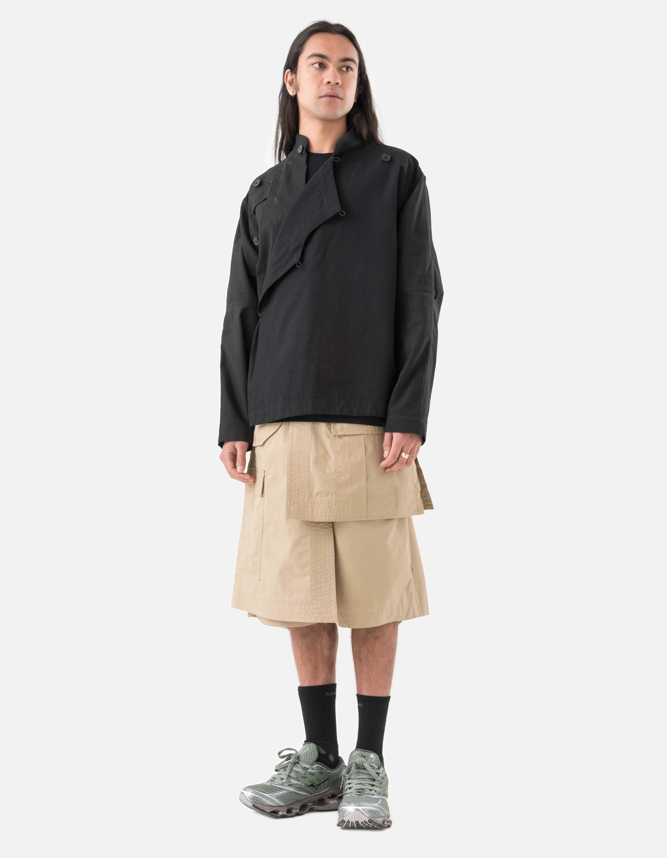 6056 Asym Hakama Shorts Sand Breathable Stretch