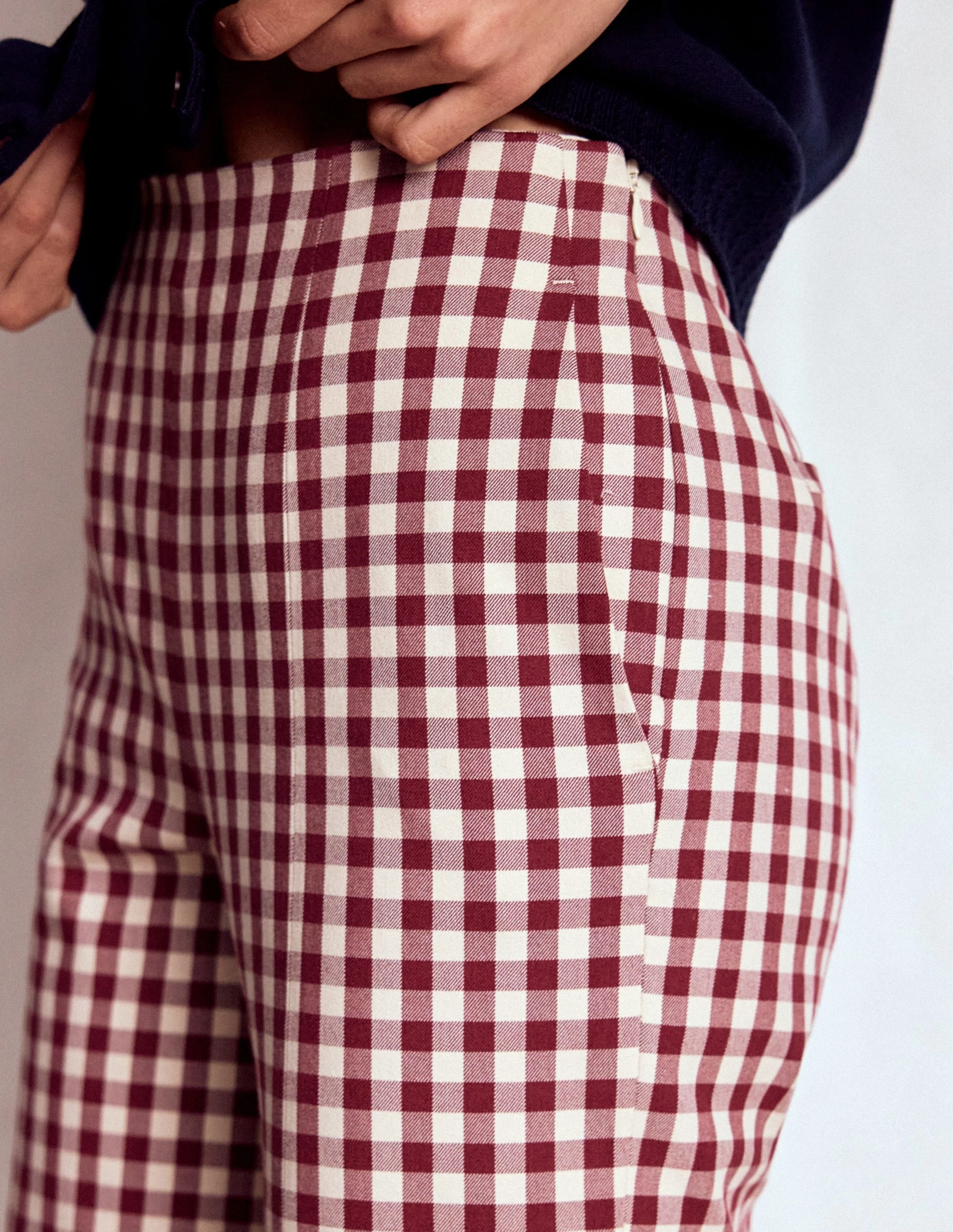 Performance Design Fit Reversible design Smart 7/8 Trousers-Chestnut Gingham