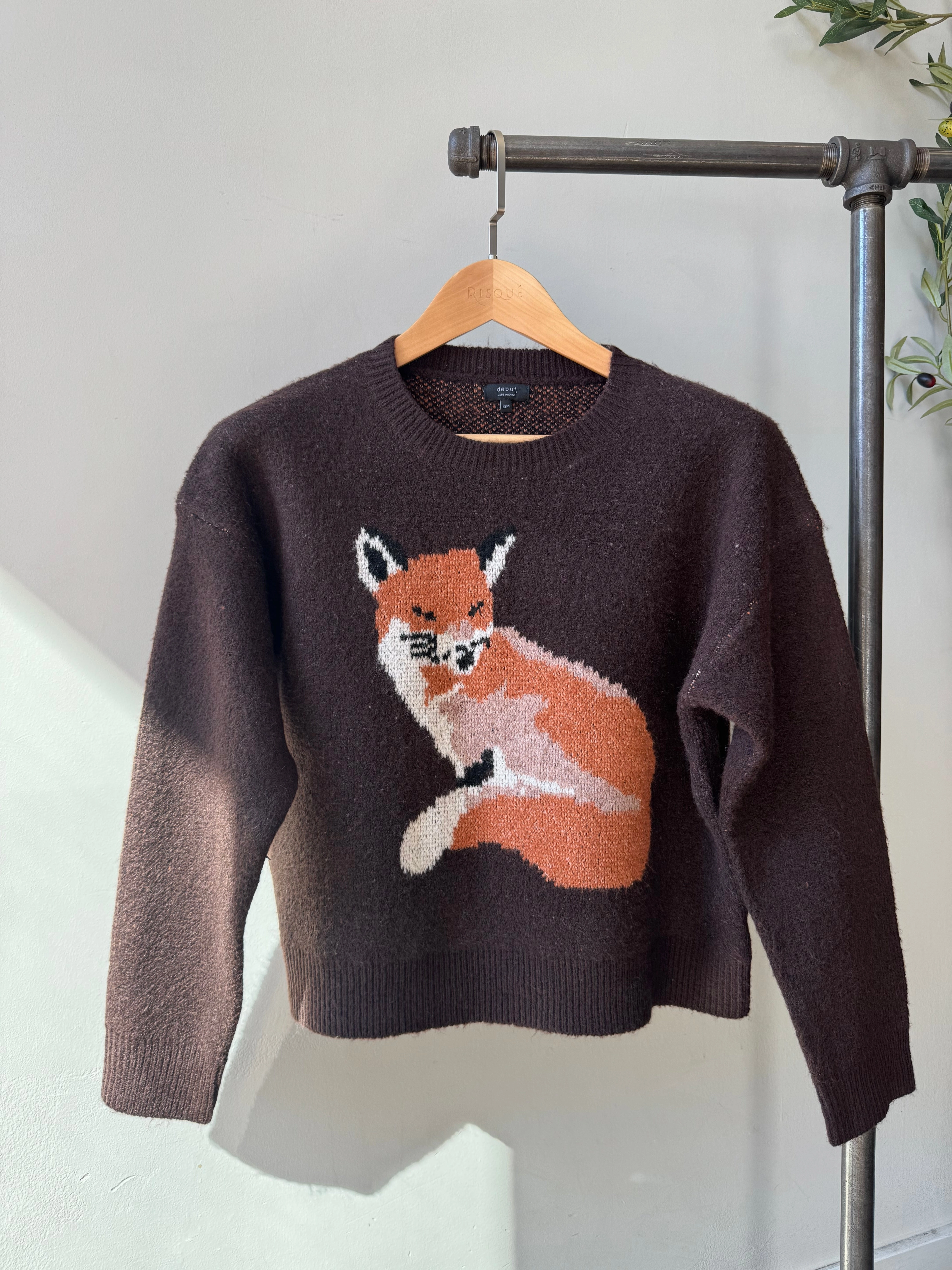 FOX Sweater Winter Wearable Double Layered Knit