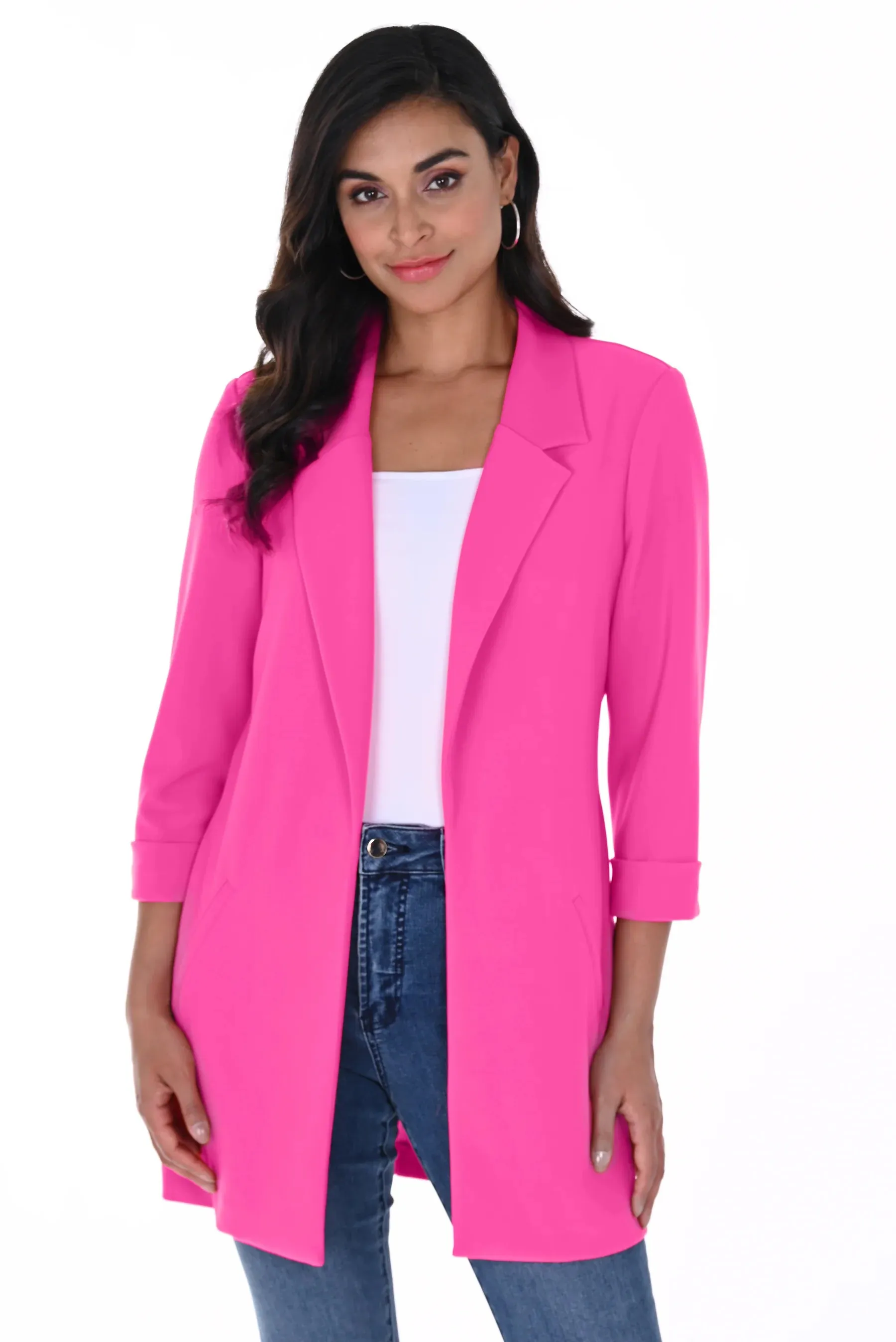 Convertible Silhouette Breathable Lining Design Frank Lyman - 236005 Longline Blazer