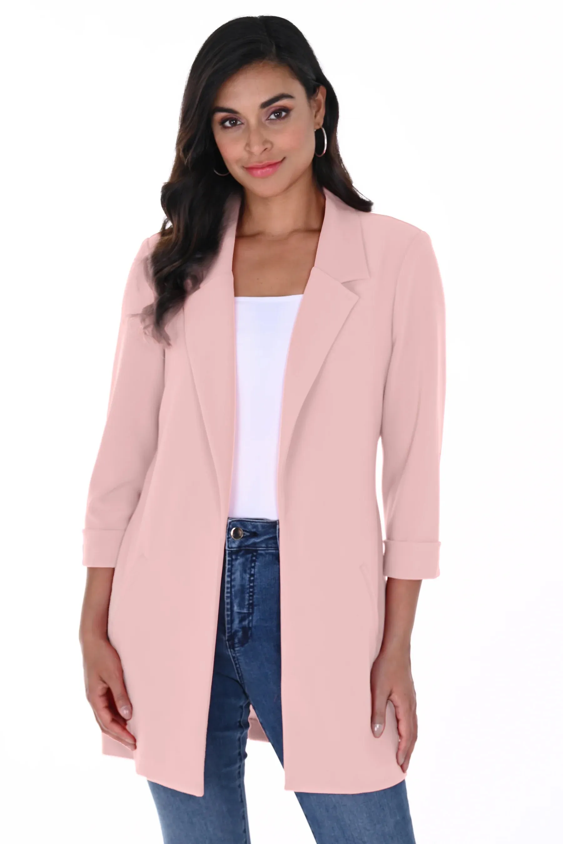 Frank Lyman - 236005 Longline Blazer Two Way Zipper