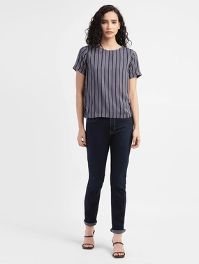 General Fit Minimal Aesthetic Women's 724 Blue Straight Fit High Rise Jeans