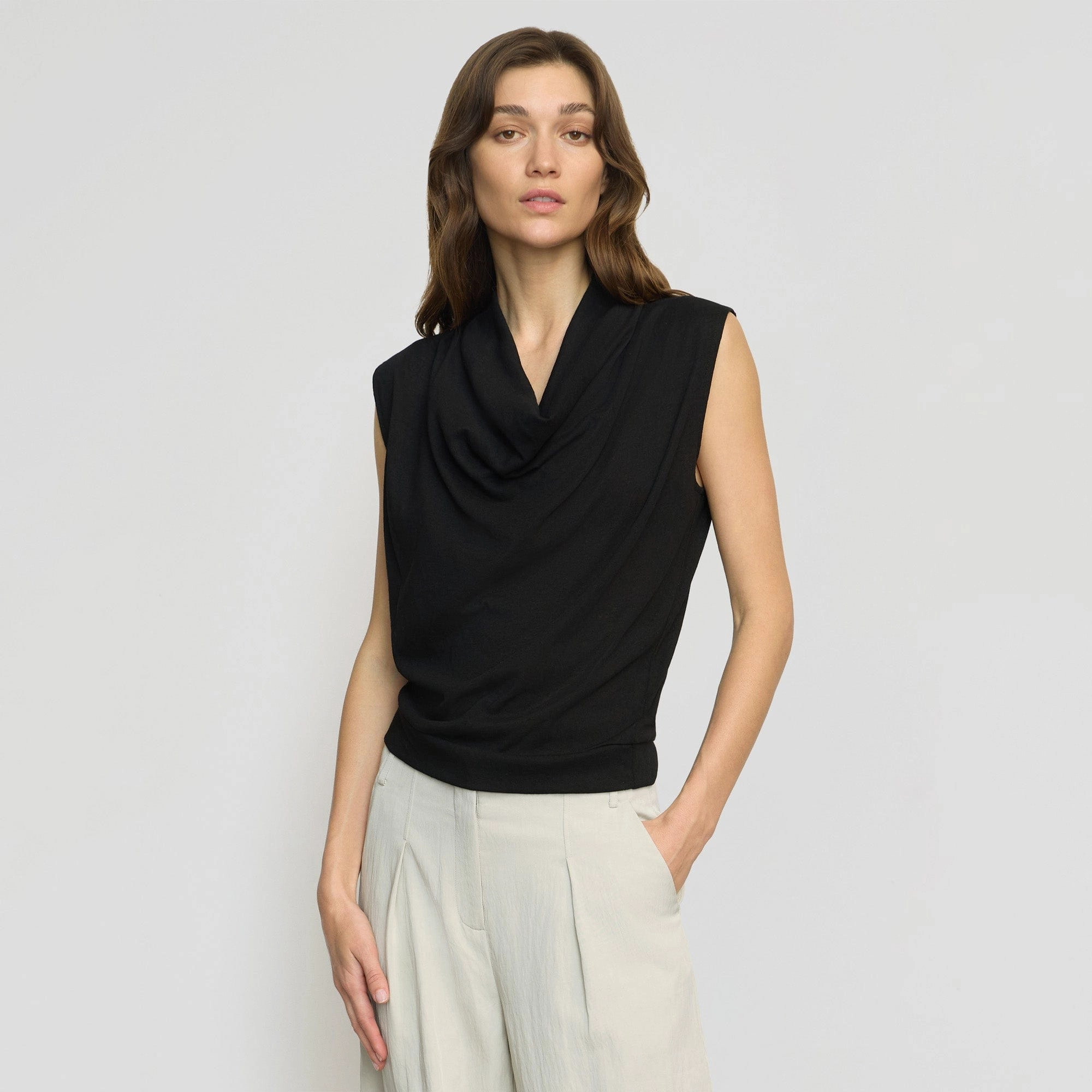 Ramona Cowl-Neck Tee Quick-Drying Shirt