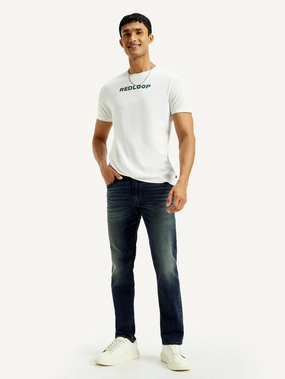 Refined Detail Easy Layering Men's Redloop 511 Dark Indigo Slim Fit Mid Rise Selvedge Jeans