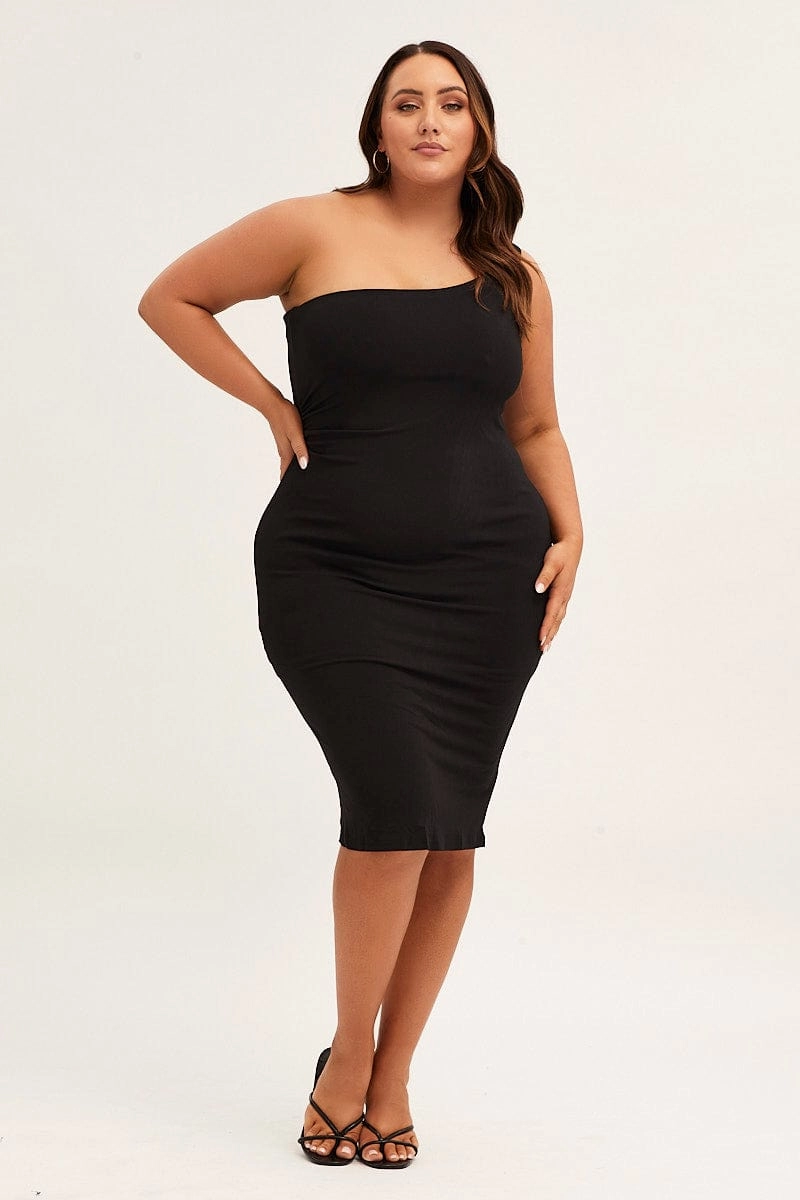 Black One Shoulder Jersey Bodycon Dress Silky texture Smart Layering