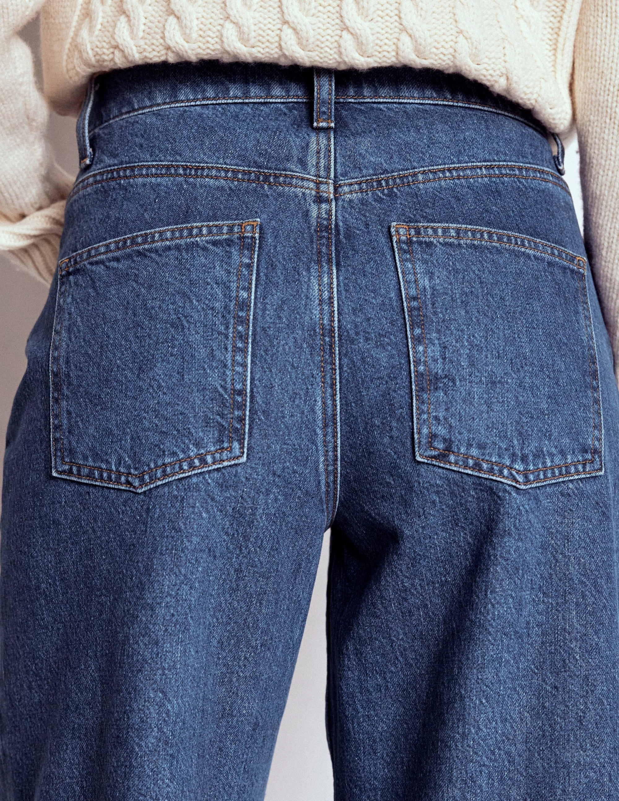 Full Length Barrel Leg Jeans-Mid Vintage Universal Fit System FlexibleStretchWeave