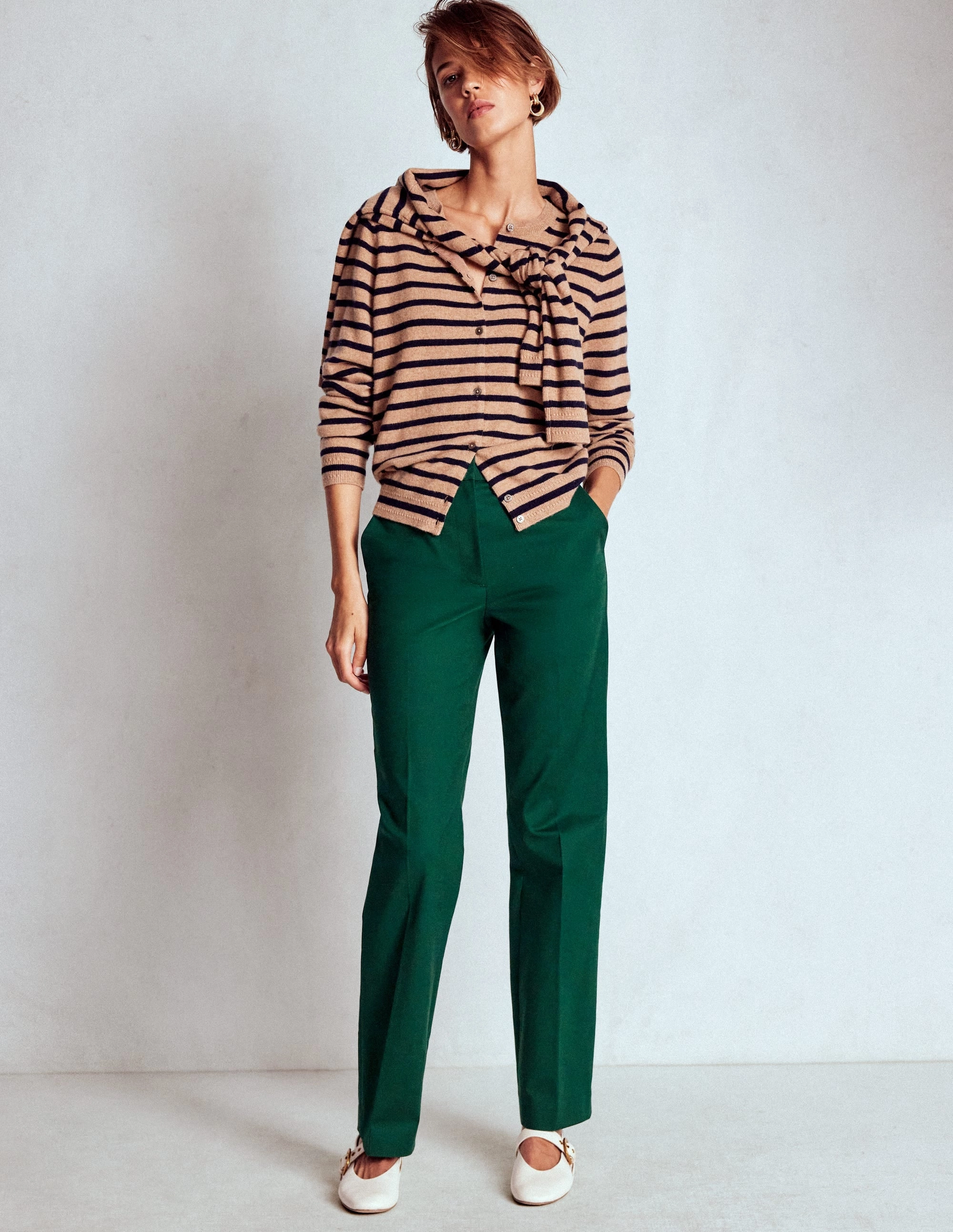 Sporty Fit Design Full Length Canonbury Trousers-Emerald Green