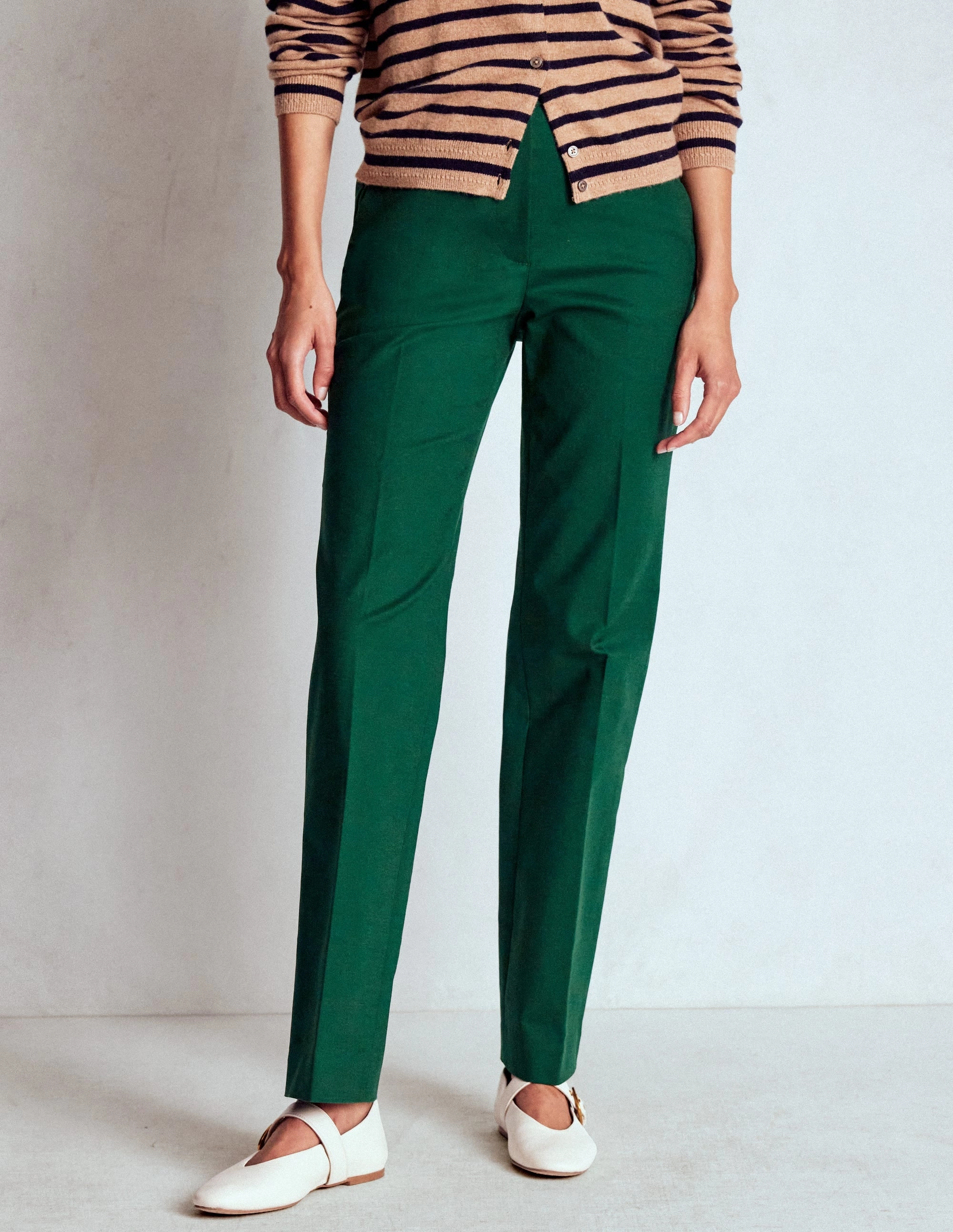 Full Length Canonbury Trousers-Emerald Green Light Reflective Details