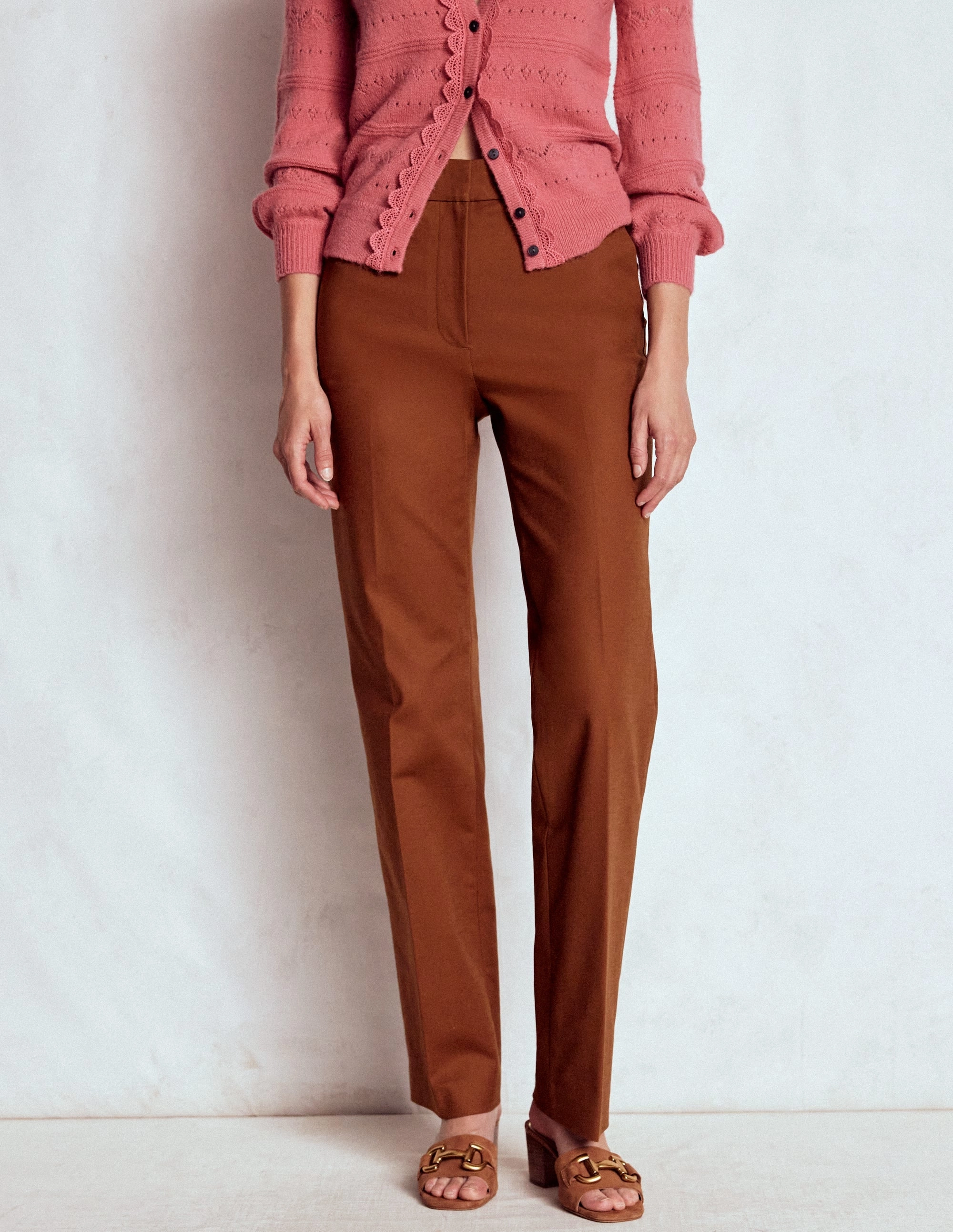 Full Length Canonbury Trousers-Russet No Gap Waist Construction