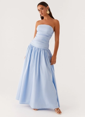 Carmel Maxi Dress - Blue Office Tone