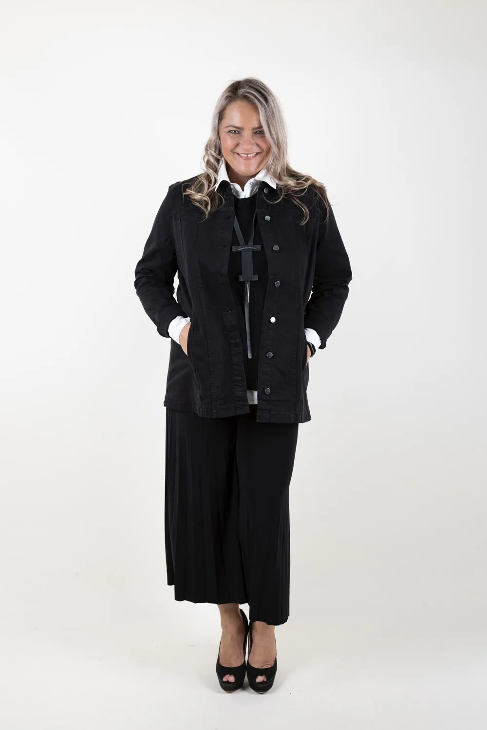 French Dressing Jeans - 182551 Longline Denim Jacket Recycled Polyester