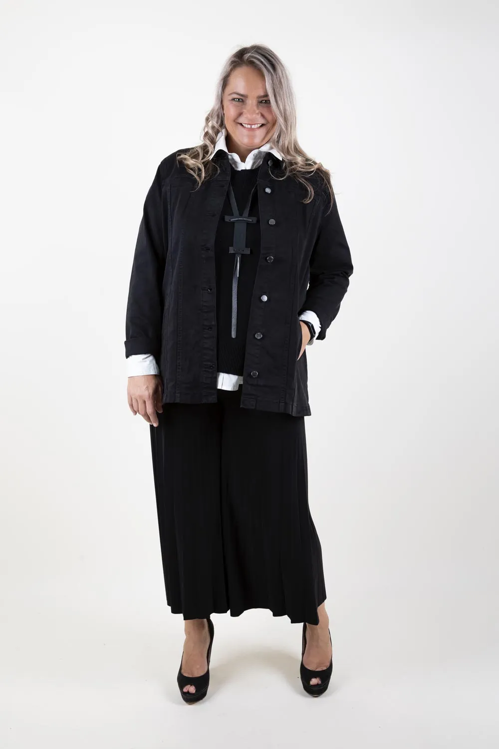 French Dressing Jeans - 182551 Longline Denim Jacket Layered Cuff System