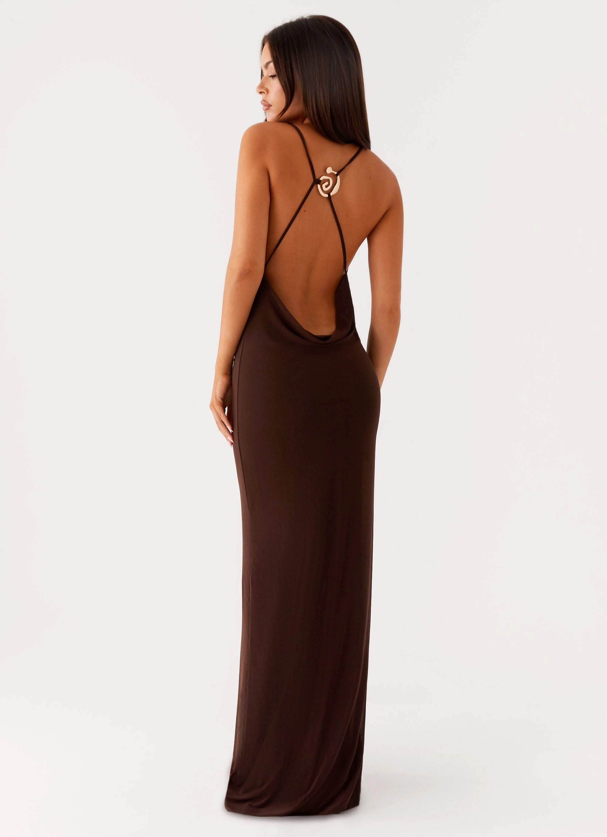 Bold Look Game Player Maxi Dress - Chocolate