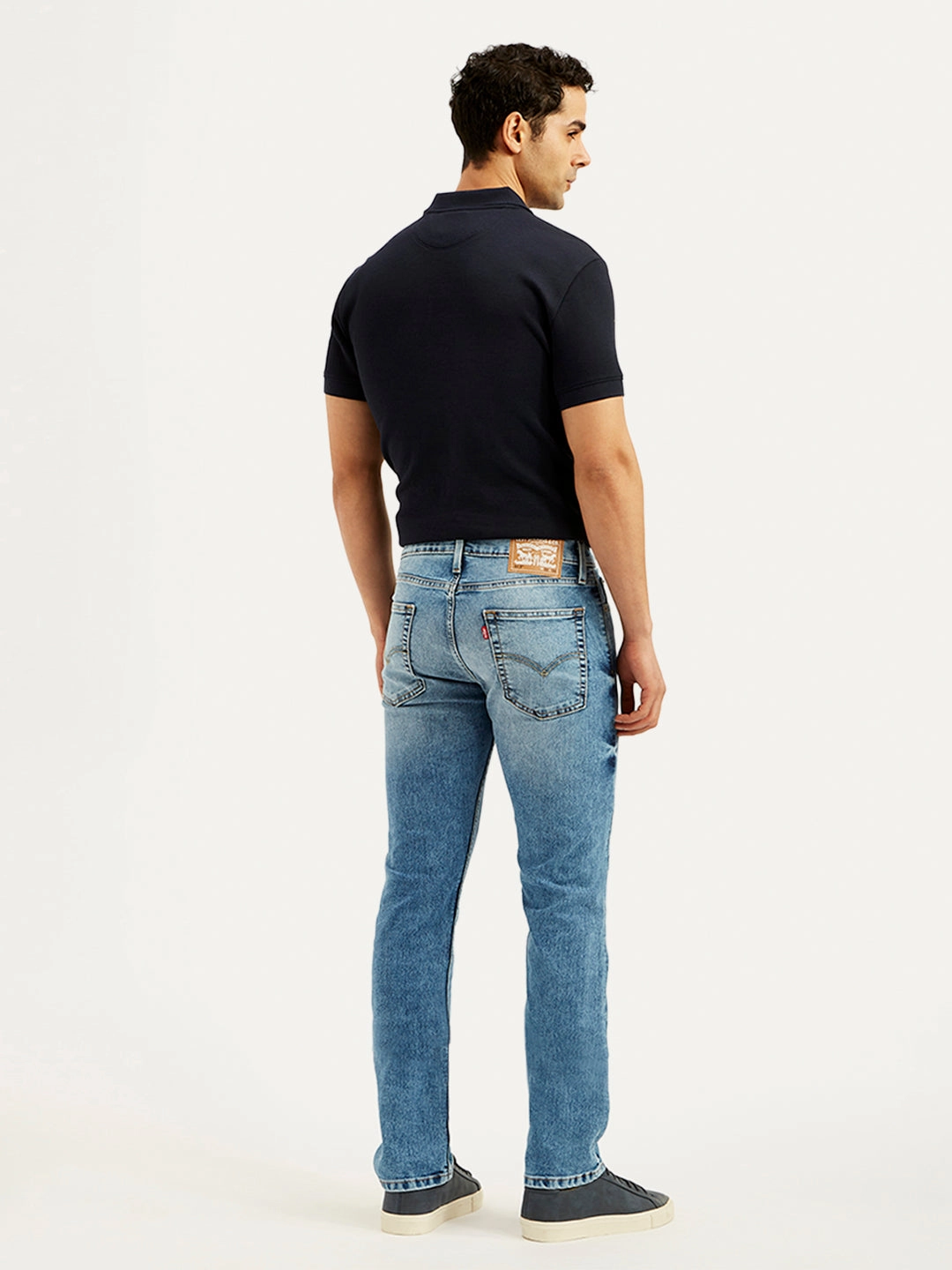 Men's 513 Blue Slim Straight Fit Mid Rise Jeans Fashion Lover Durable Minimalist Style Movement Friendly