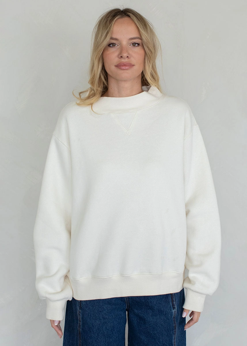 Marjorie Fleece Wide Neck Sweatshirt - Cream Functional Layers