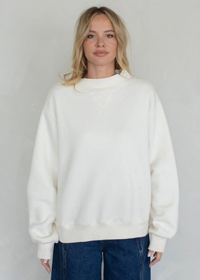 Cozy Performance Winter Ready Look Marjorie Fleece Wide Neck Sweatshirt - Cream