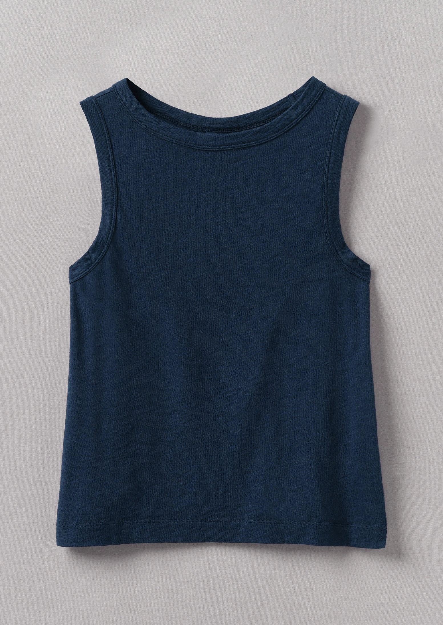 ZeroWasteProduction Adjustable Collar System Garment Dyed Organic Cotton Tank Top | Duffle Blue